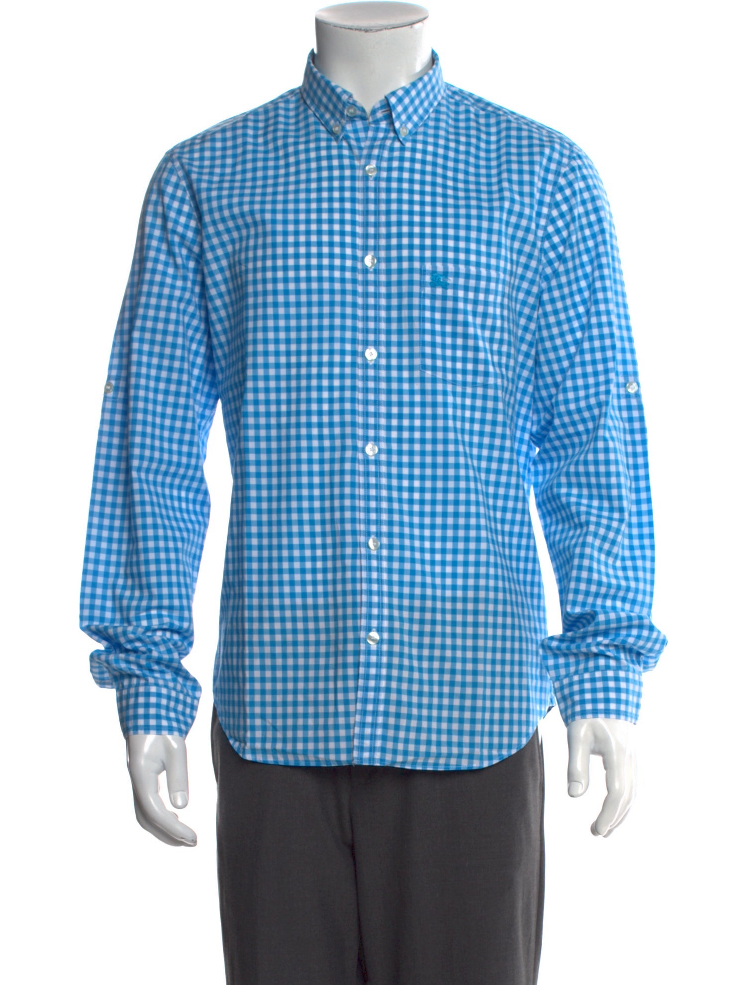 Burberry Brit Plaid Print Long Sleeve Shirt