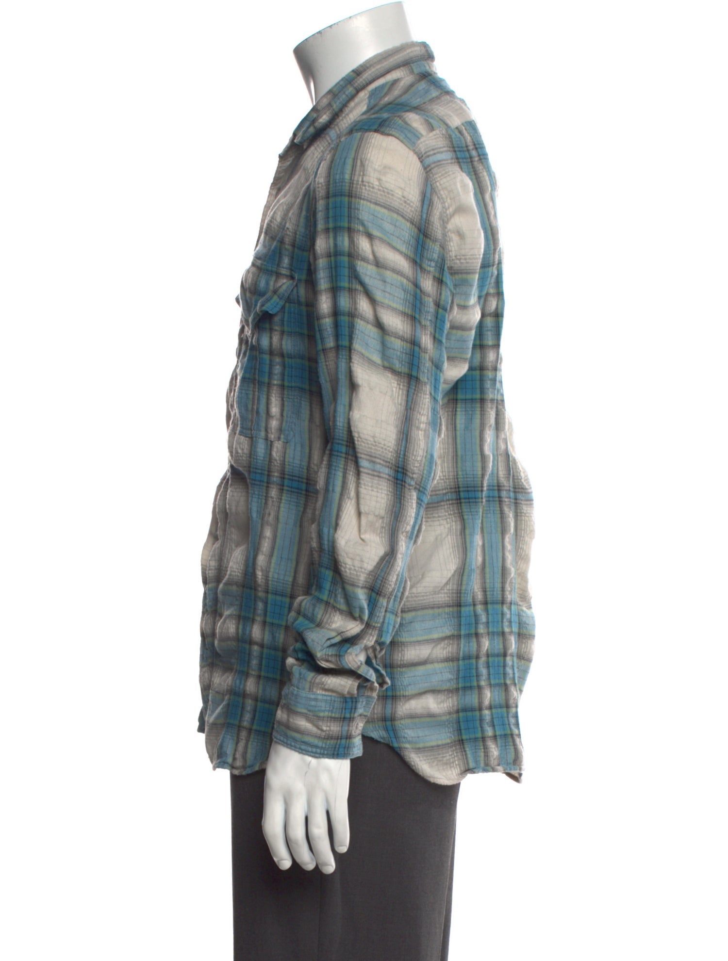 Burberry Brit Plaid Print Long Sleeve Shirt