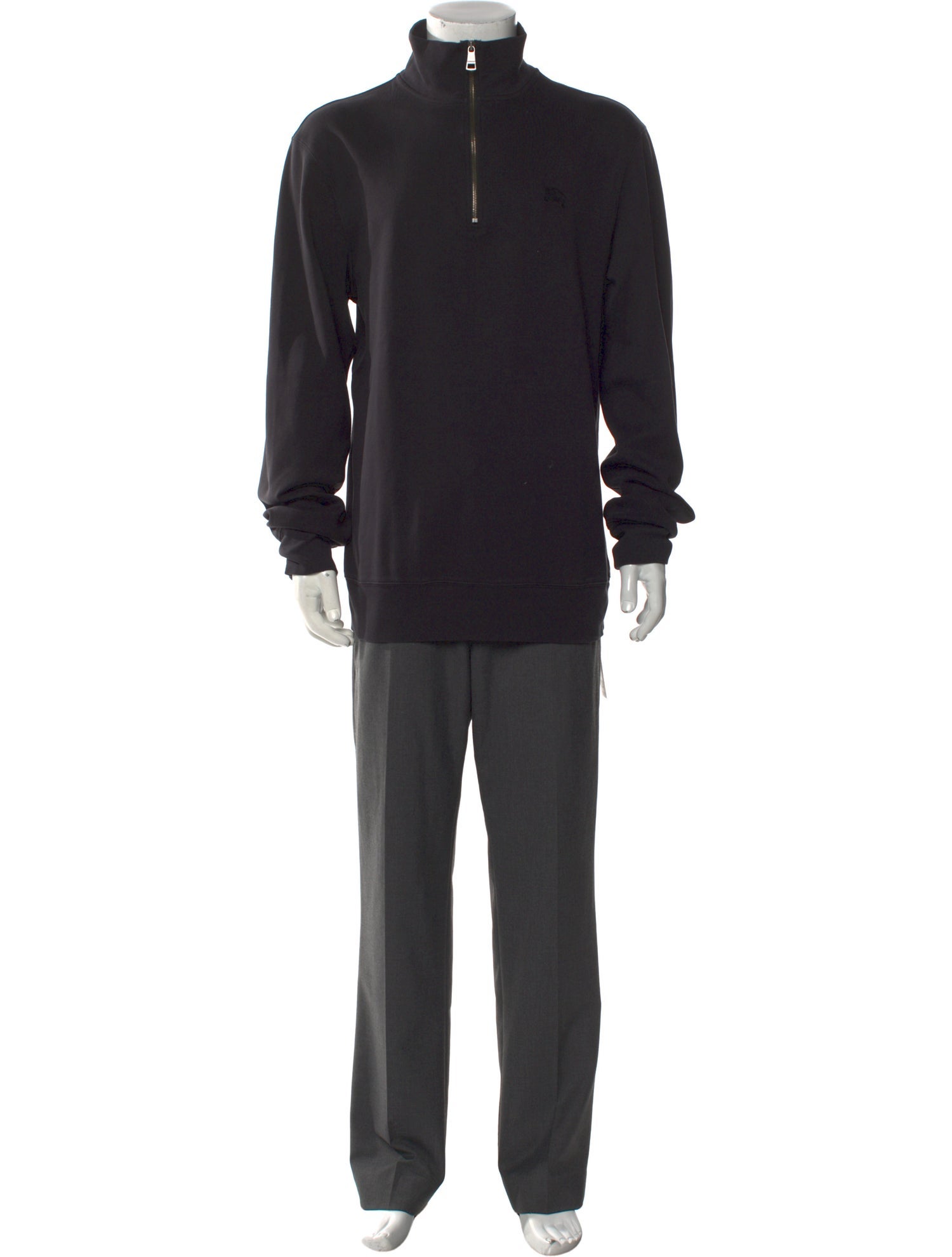 Burberry Brit Nova Check Pattern Mock Neck Polo Sweater