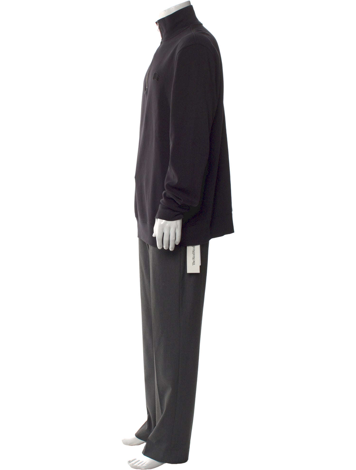 Burberry Brit Nova Check Pattern Mock Neck Polo Sweater