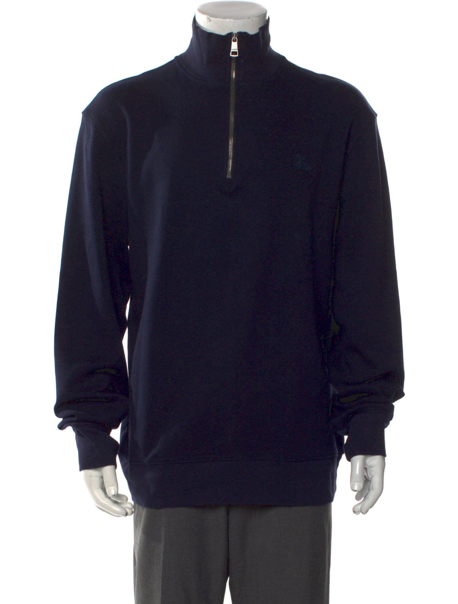 Burberry Brit Nova Check Pattern Mock Neck Polo Sweater