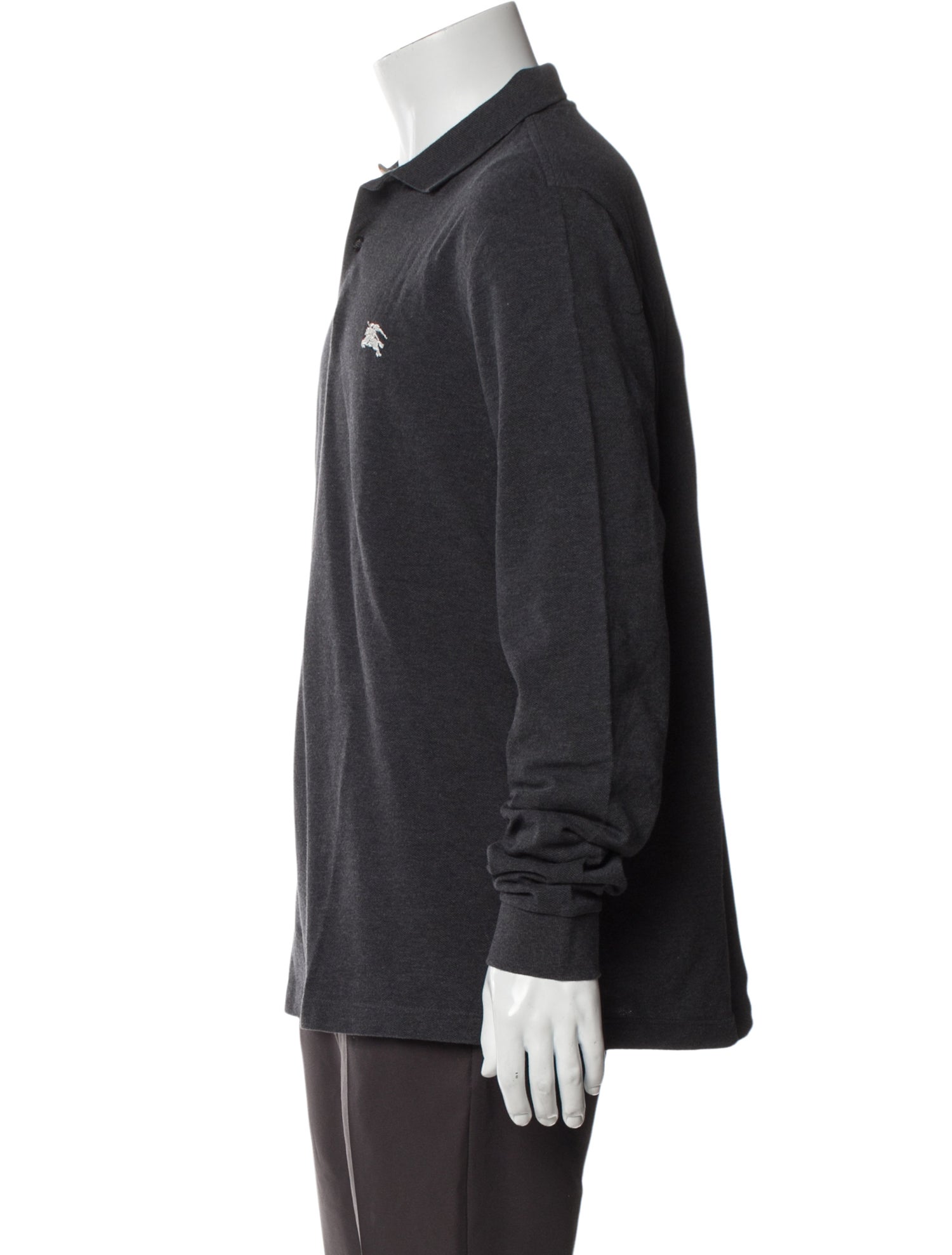 Burberry Brit Nova Check Pattern V-Neck Polo Shirt