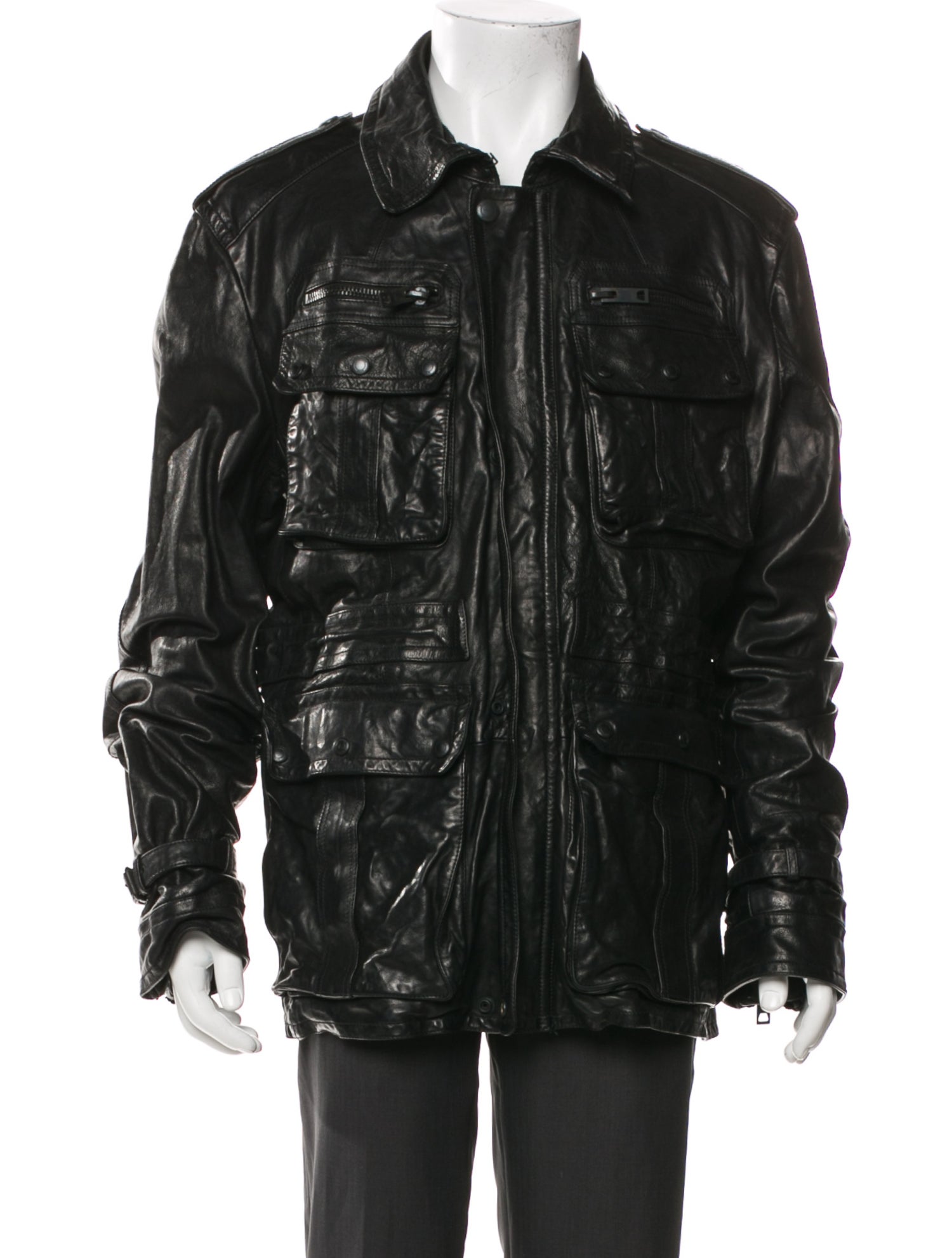 Burberry Brit Calf Leather Utility Jacket