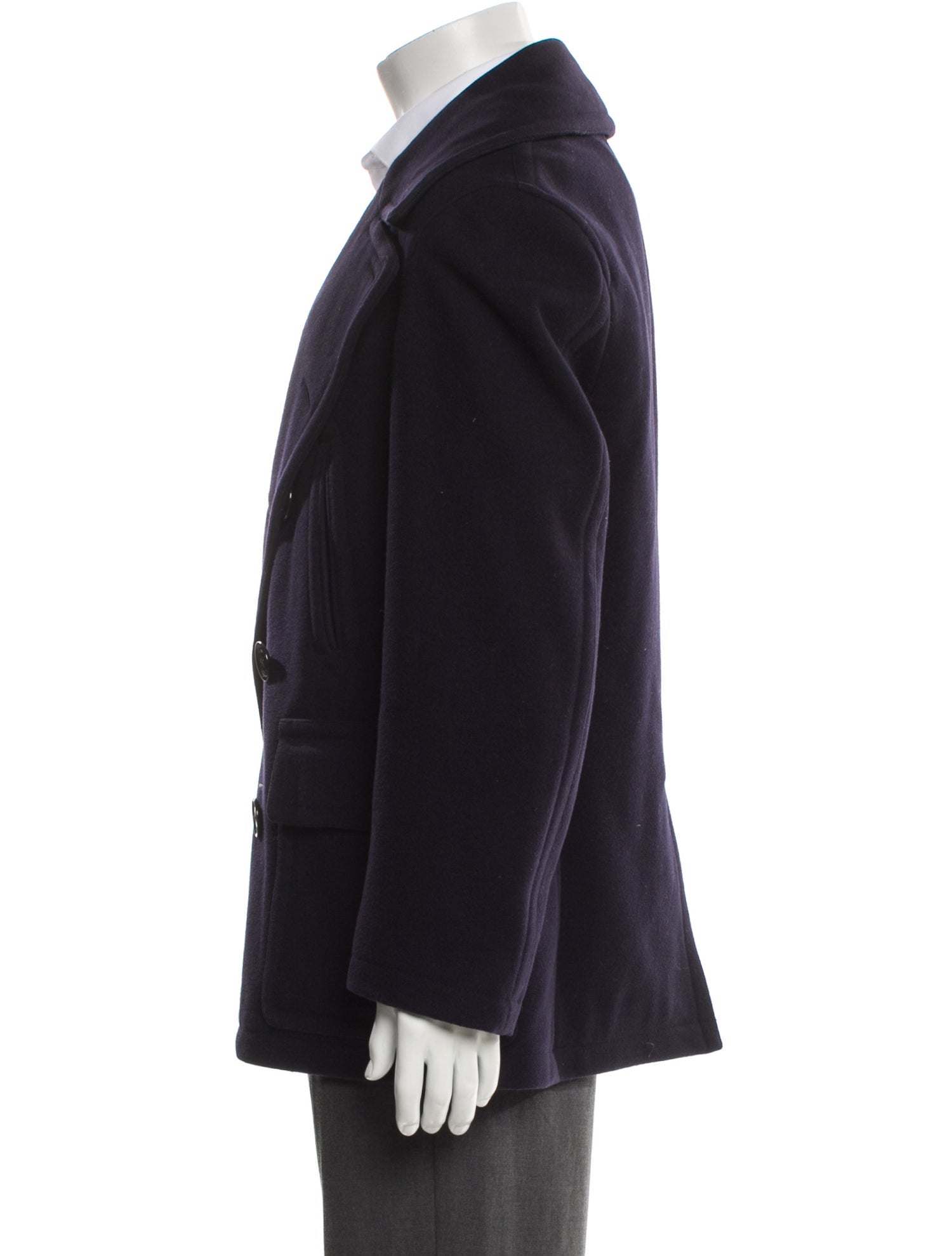 Burberry Brit Abstract Check Wool Peacoat