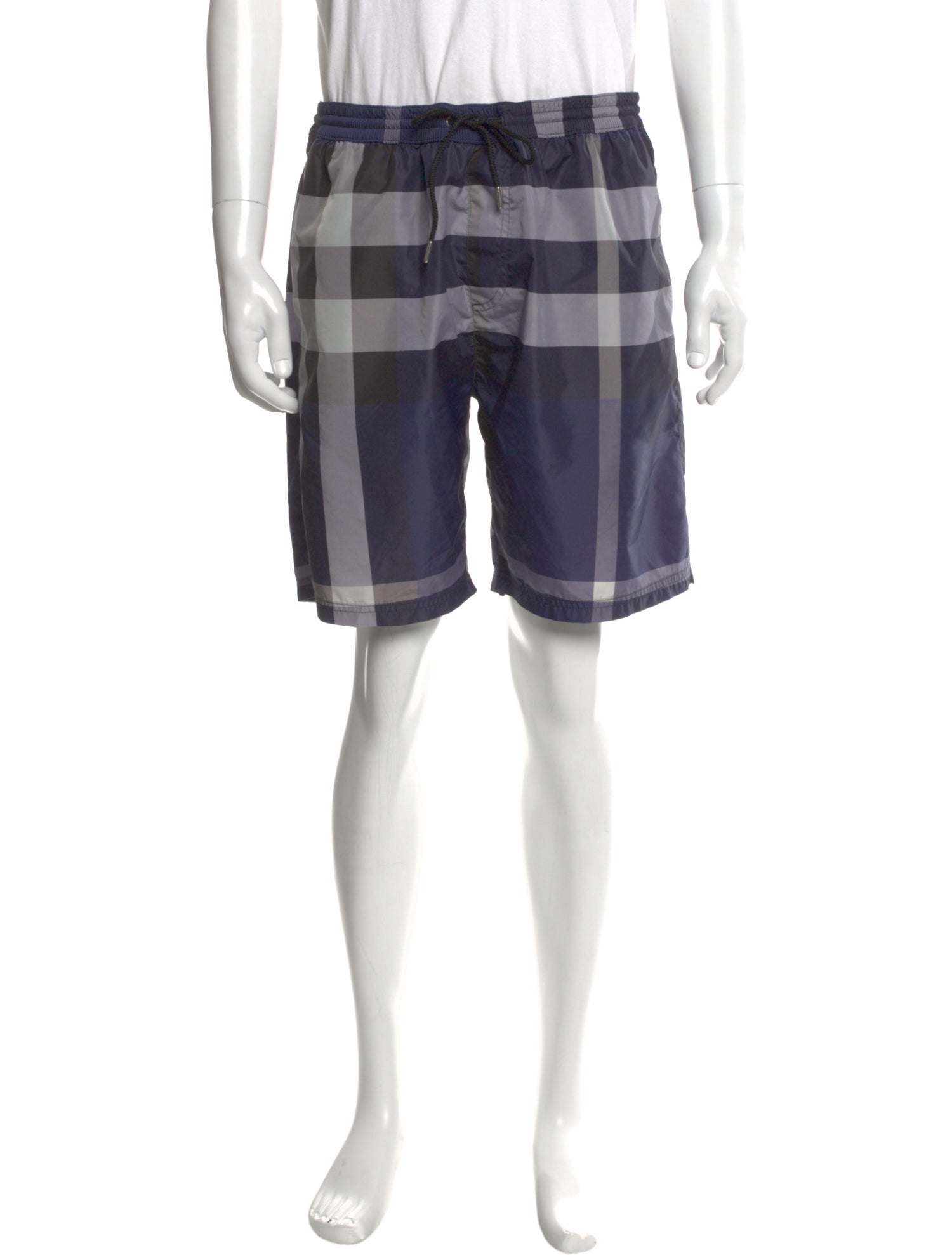 Burberry Brit Plaid Print Swim Trunks