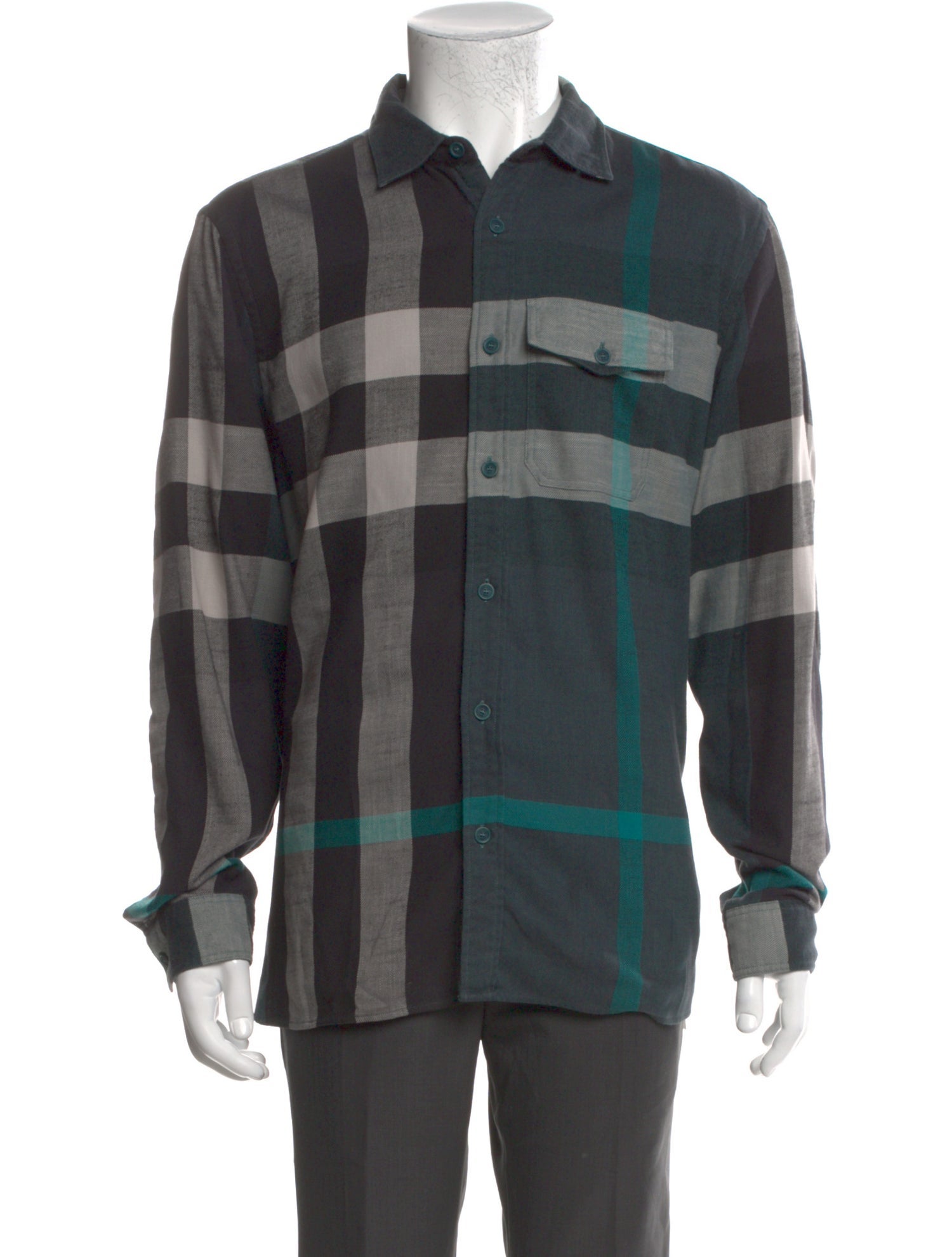 Burberry Brit Plaid Print Long Sleeve Shirt