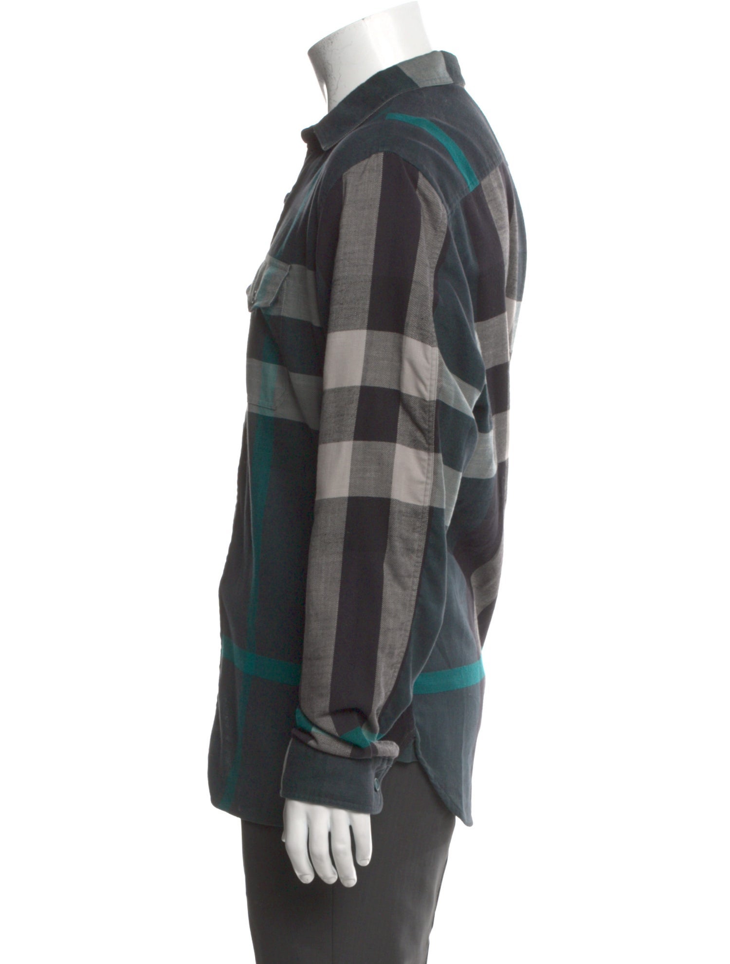 Burberry Brit Plaid Print Long Sleeve Shirt