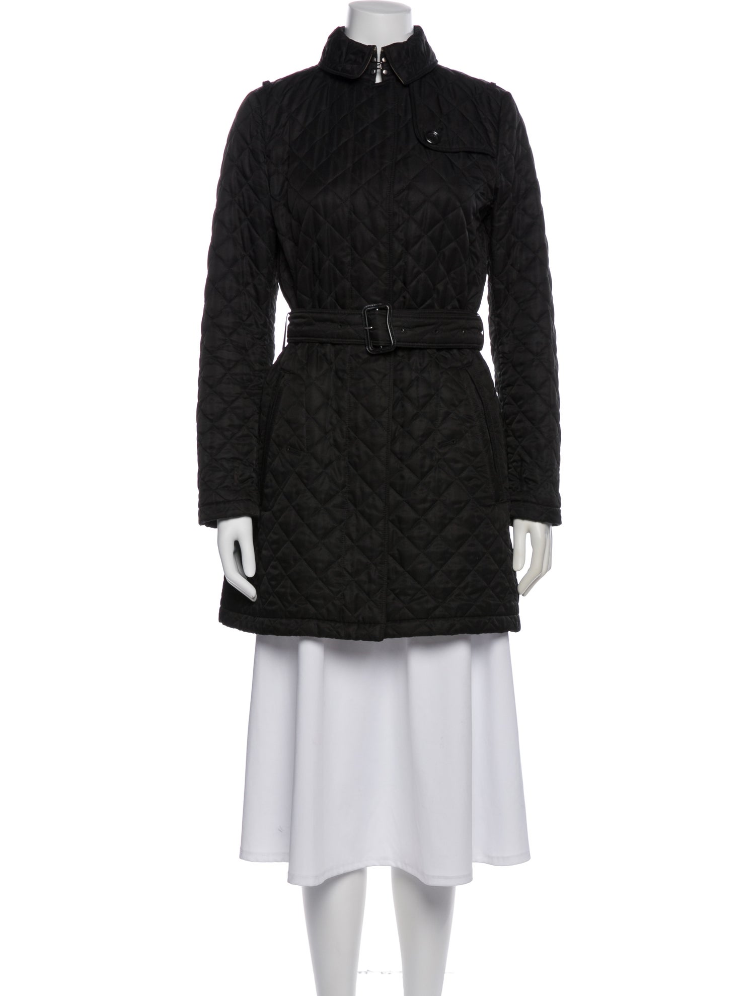 Burberry Brit Plaid Print Trench Coat