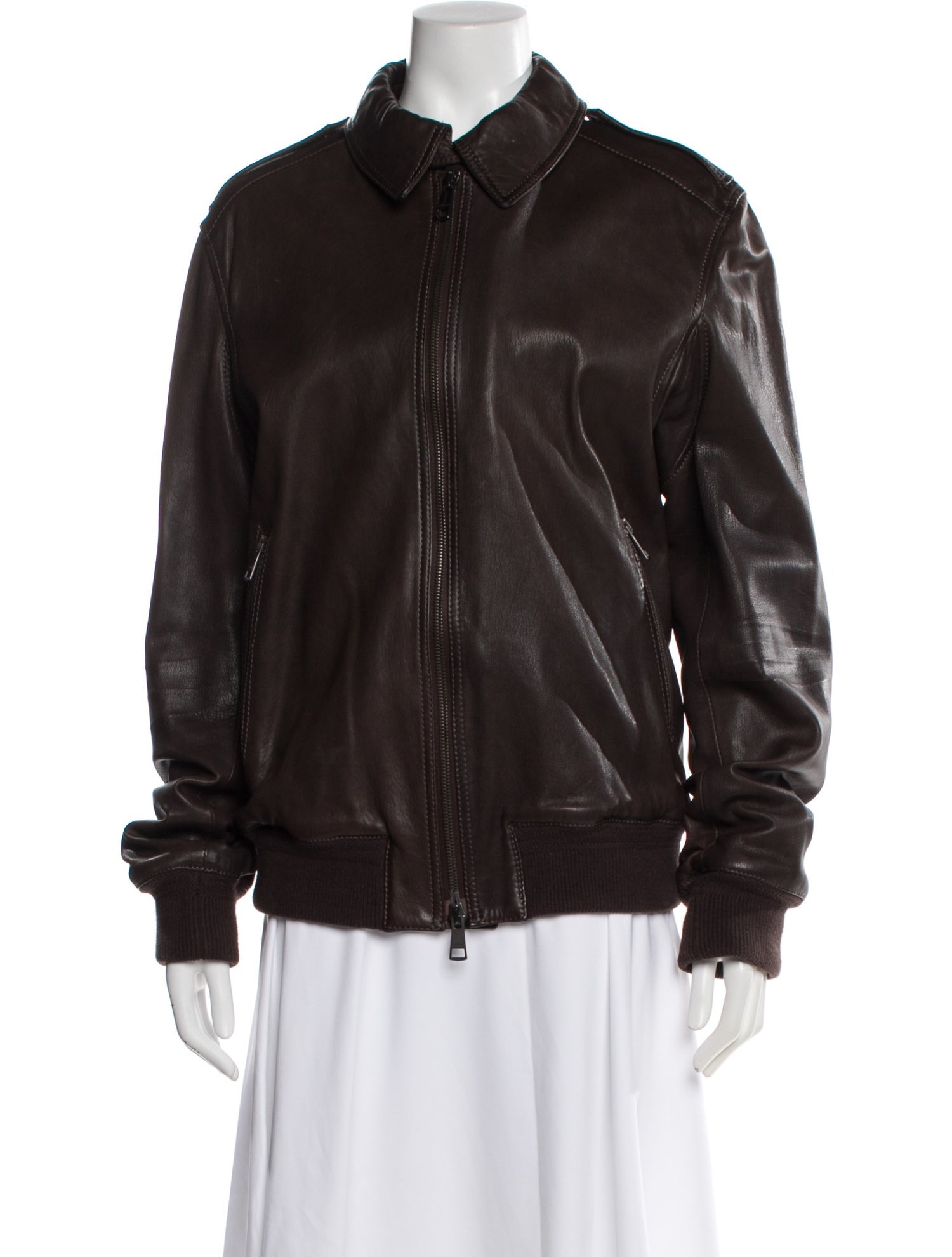 Burberry Brit Leather Bomber Jacket