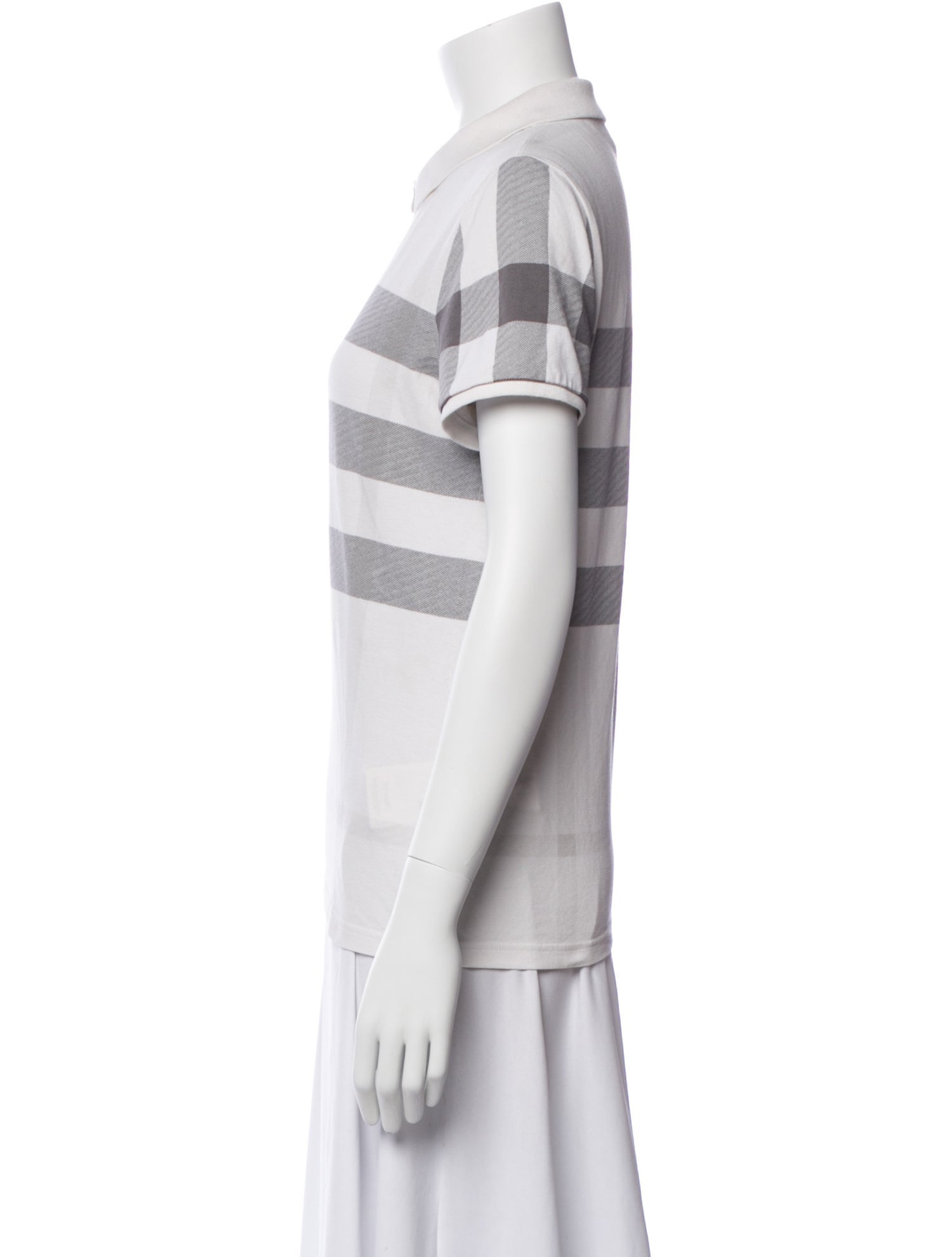 Burberry Brit Plaid Print Short Sleeve Polo