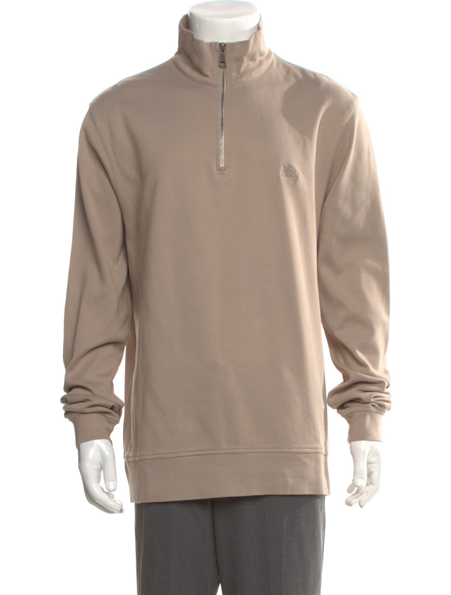 Burberry Brit Nova Check Pattern Mock Neck Pullover