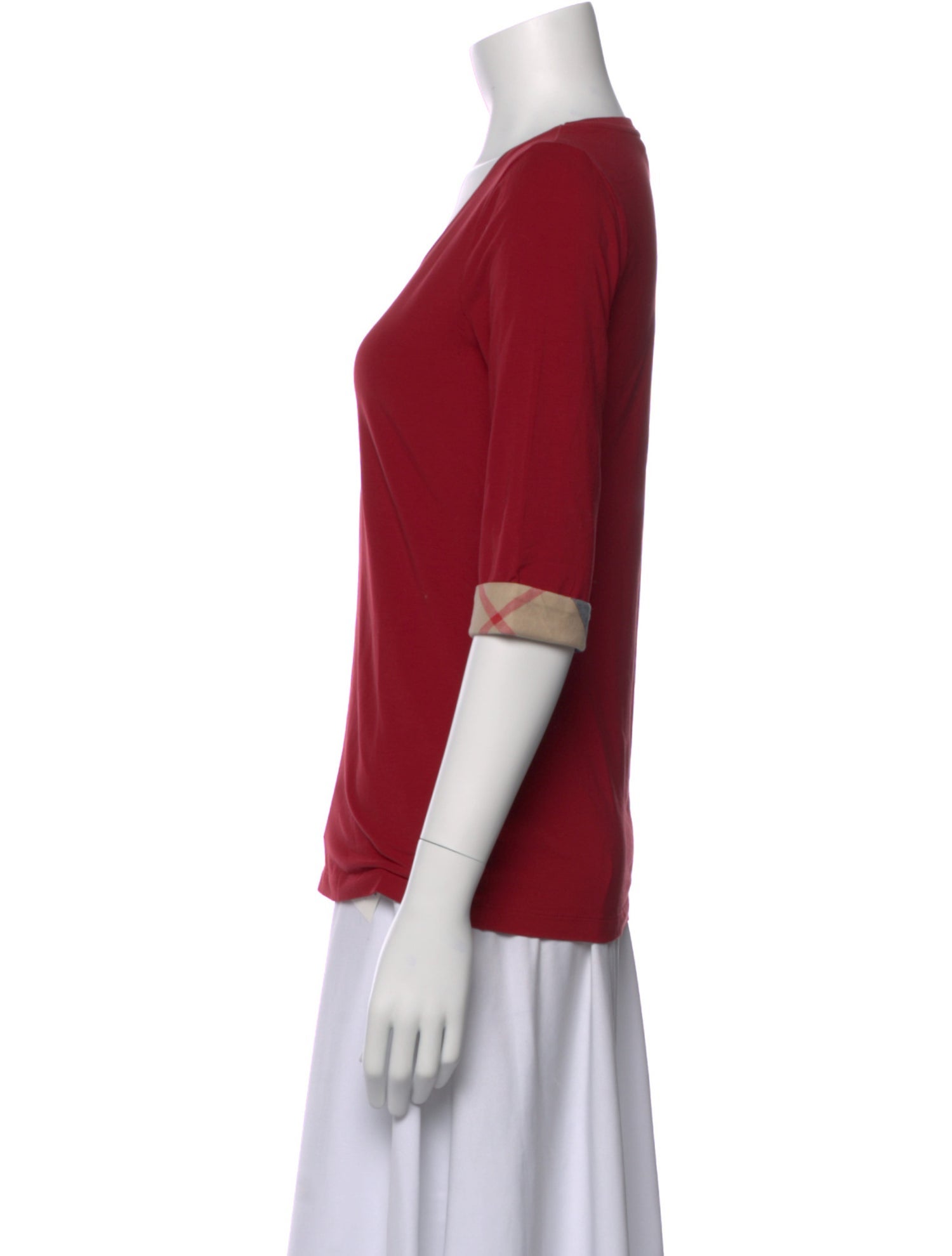 Burberry Brit Crew Neck Three-Quarter Sleeve T-Shirt