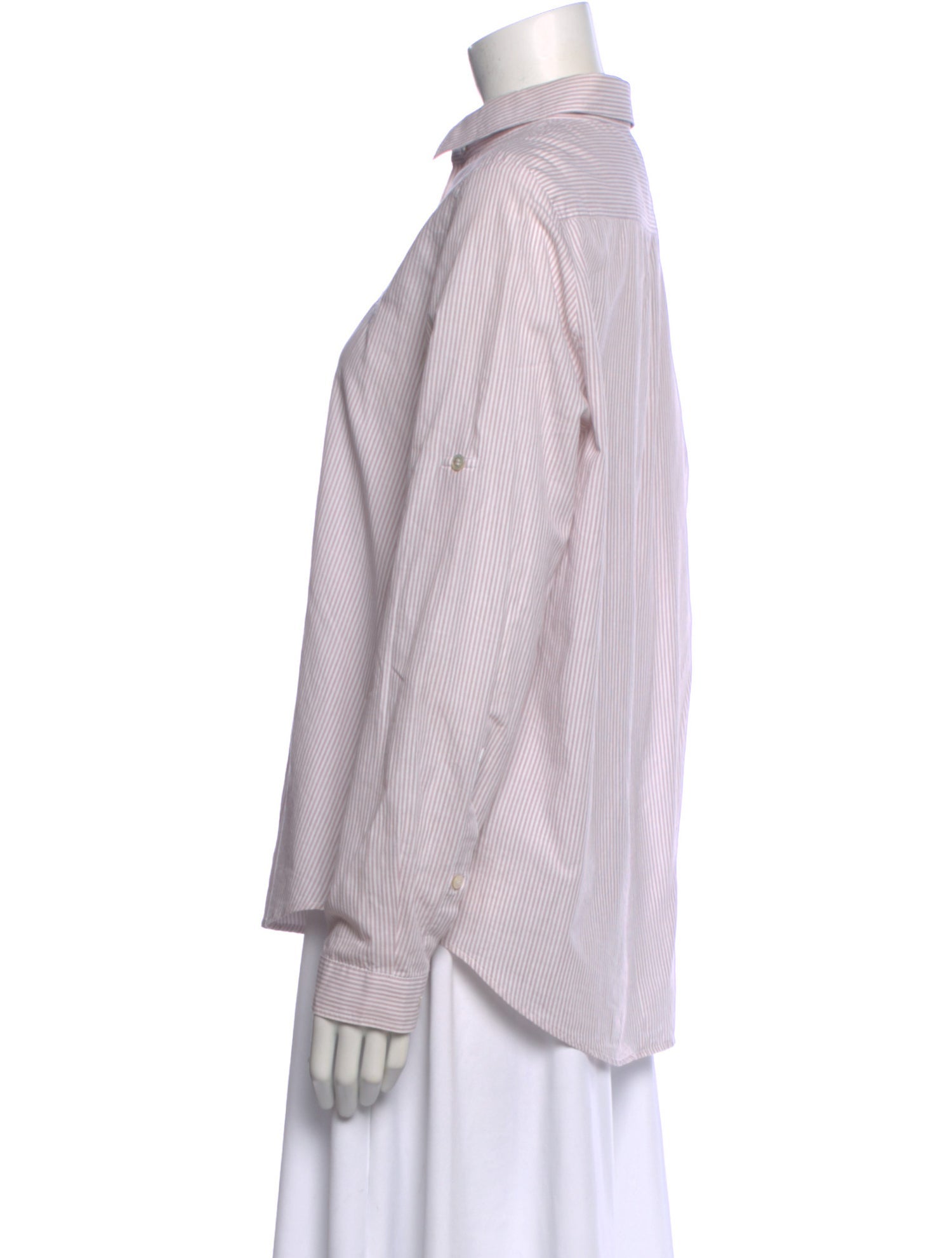 Burberry Brit Striped Long Sleeve Button-Up Top