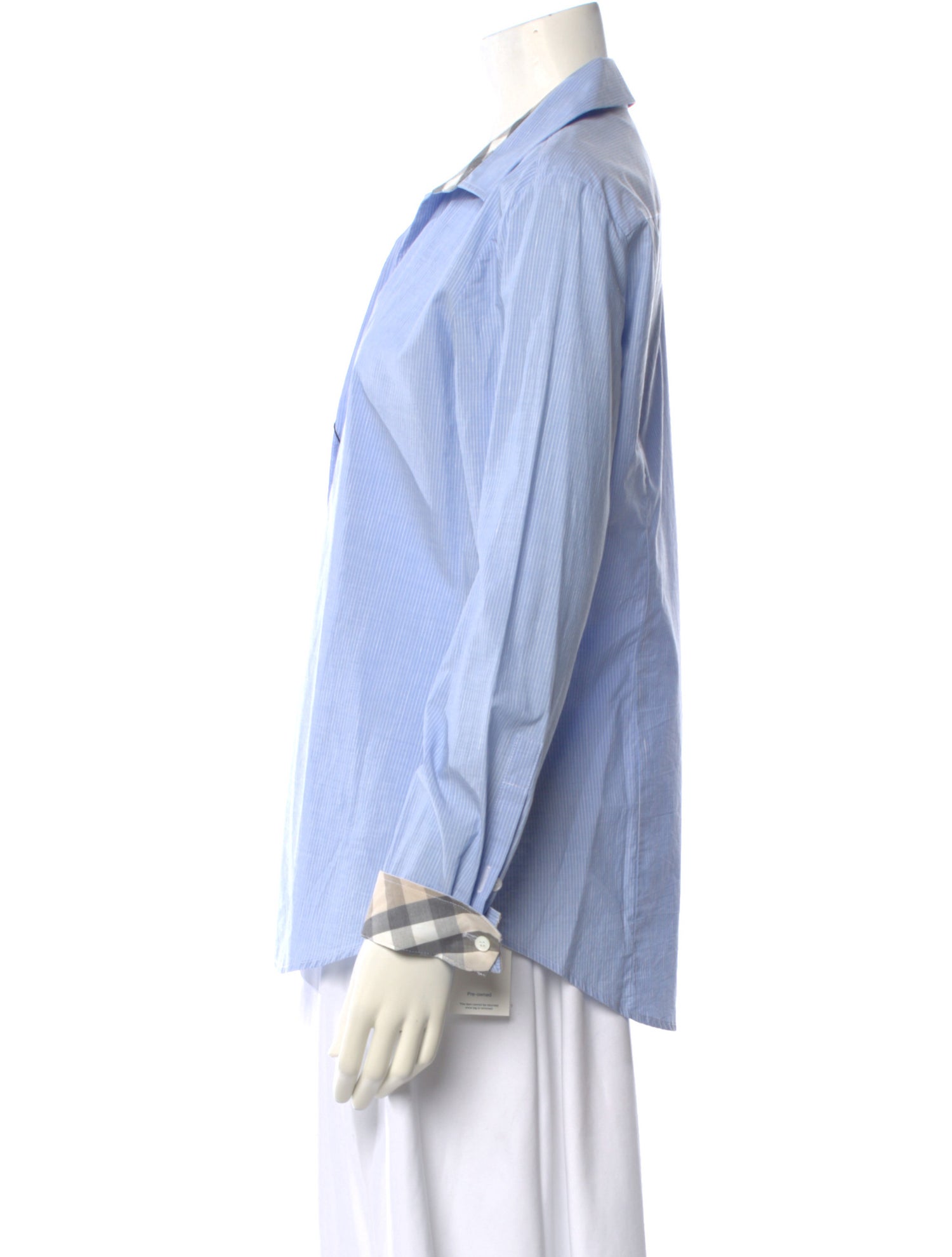 Burberry Brit Striped Long Sleeve Button-Up Top w/ Tags