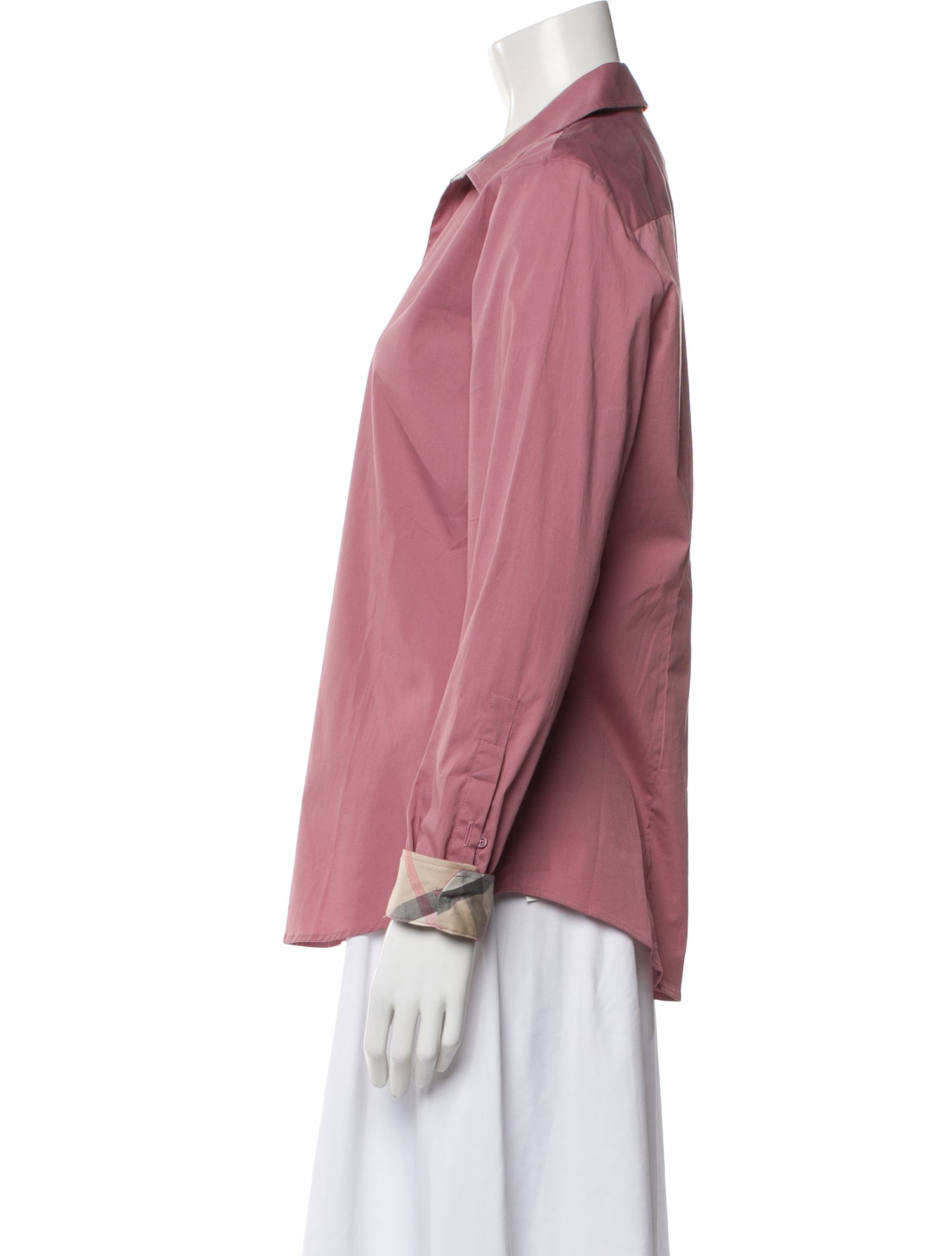 Burberry Brit Plaid Print Long Sleeve Button-Up Top w/ Tags