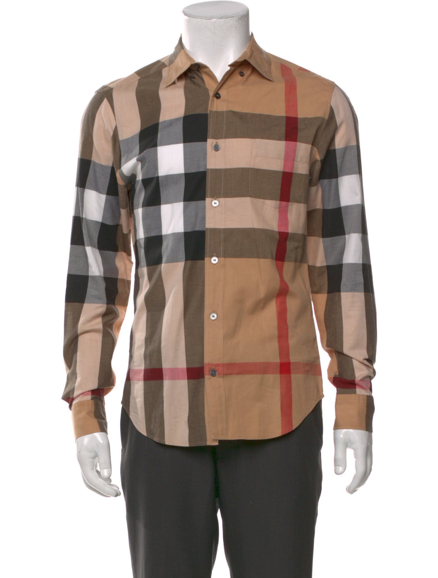 Burberry Brit Exploded Check Pattern Long Sleeve Shirt