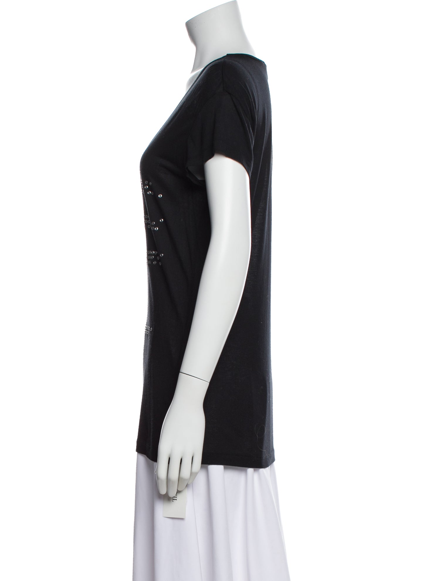 Burberry Brit Plaid Print V-Neck T-Shirt