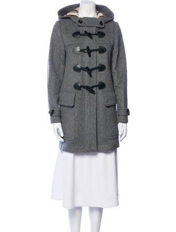 Pre-owned Burberry Wool Parka In Gray