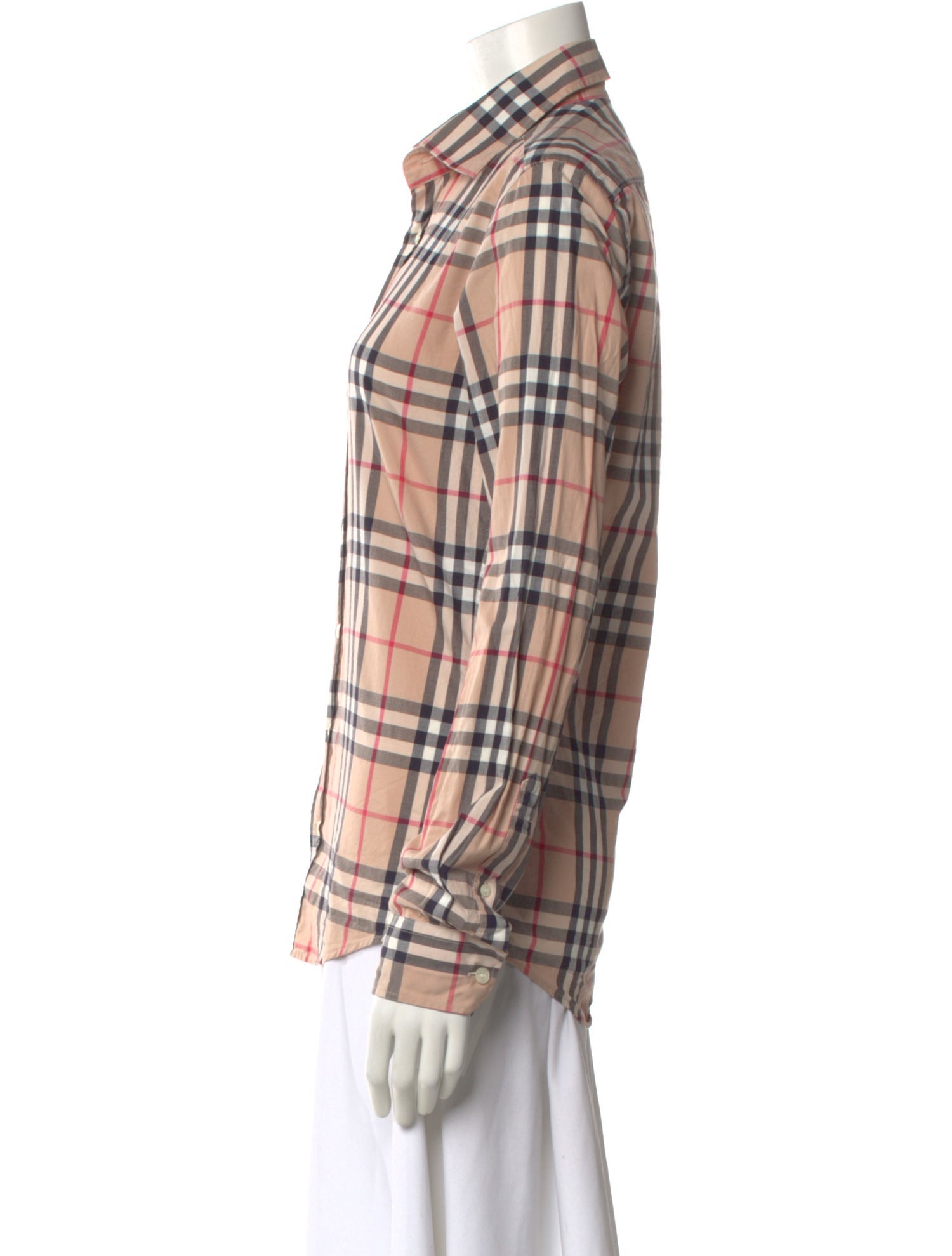 Burberry Brit Plaid Print Long Sleeve Top