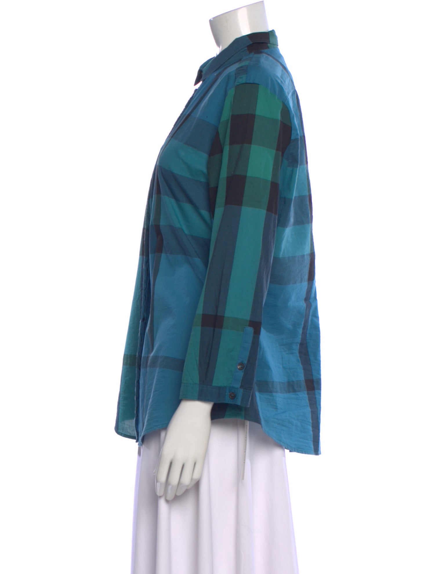 Burberry Brit Plaid Print Long Sleeve Top
