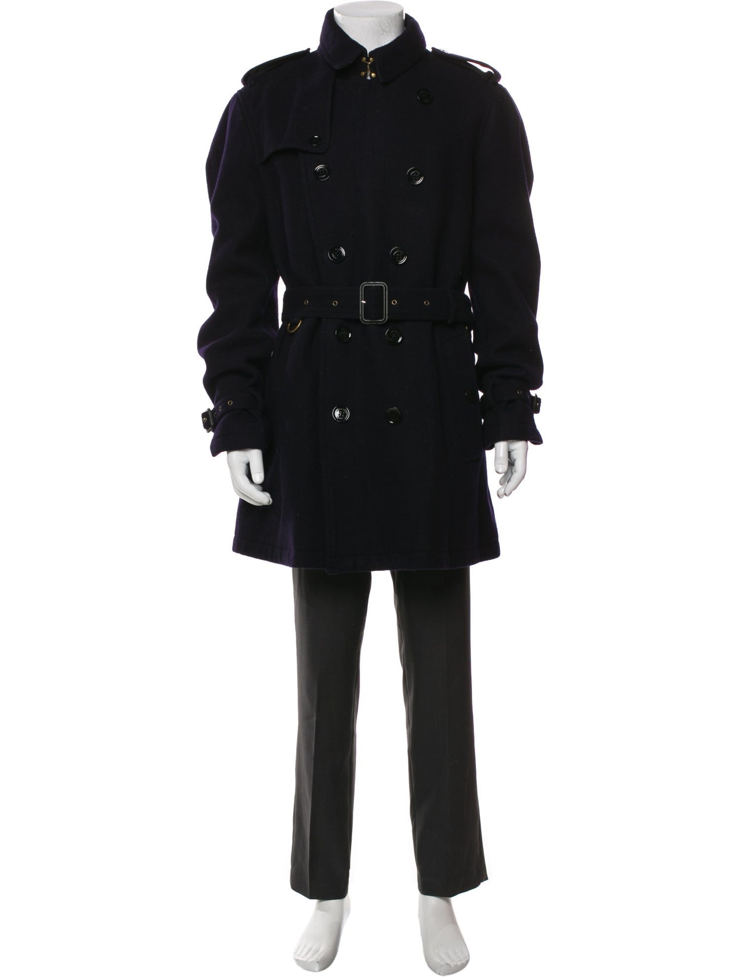 Burberry Brit Nova Check Pattern Wool Trench Coat