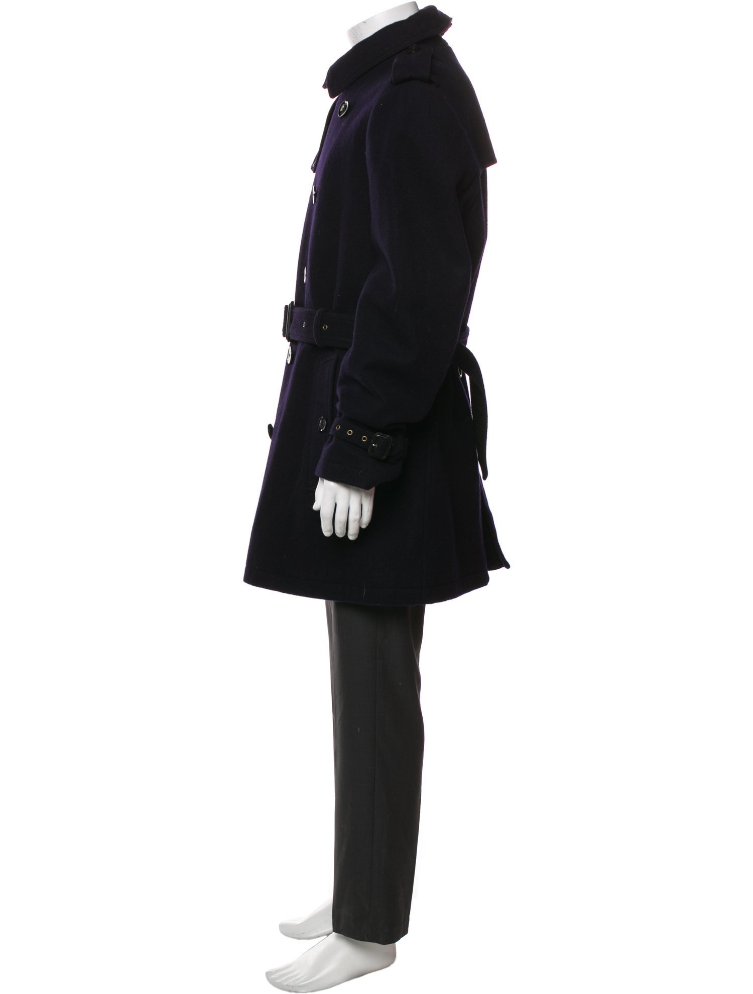 Burberry Brit Nova Check Pattern Wool Trench Coat