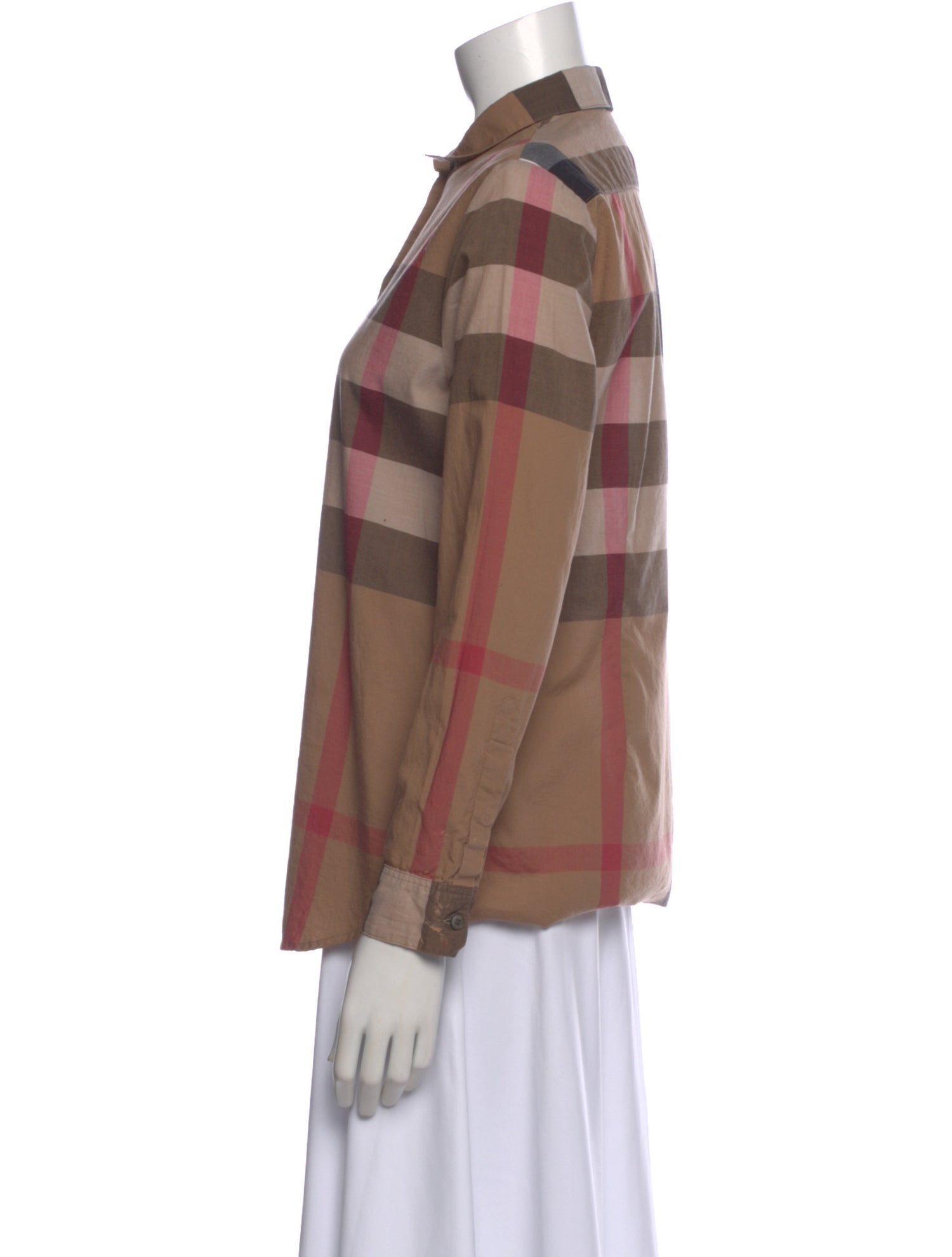 Burberry Brit Plaid Print Long Sleeve Top