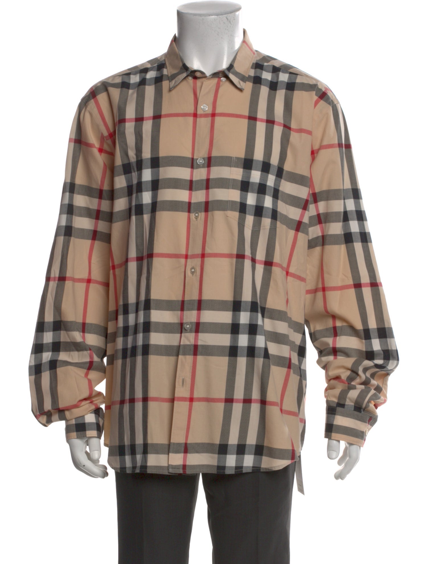 Burberry Brit Plaid Print Long Sleeve Shirt
