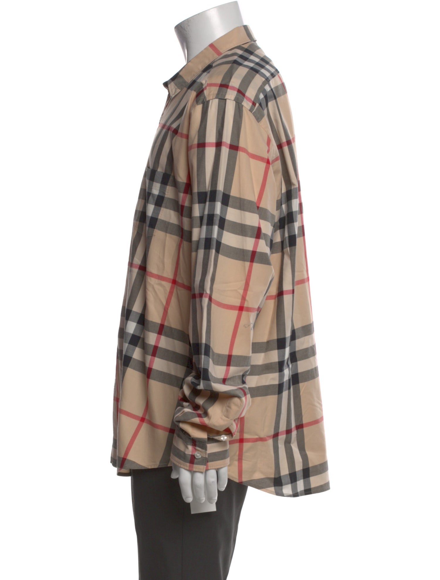 Burberry Brit Plaid Print Long Sleeve Shirt