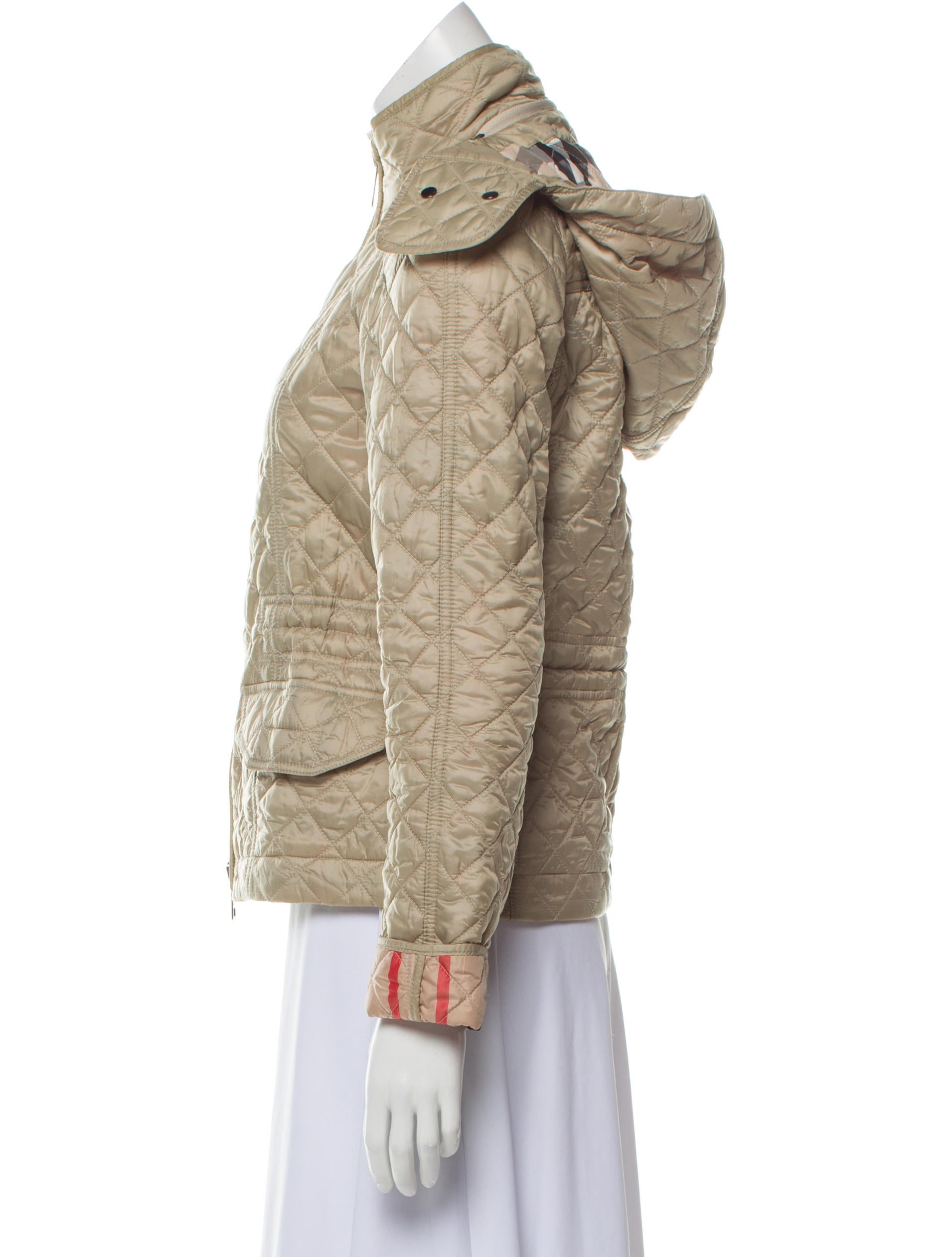 Burberry Brit Quilted Hooded Jacket Neutrals Jackets, Clothing BBR36953 The RealReal
