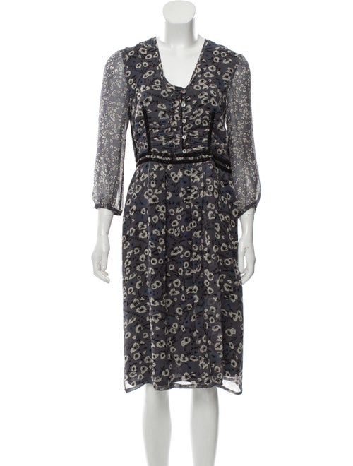 Burberry Brit Long Sleeve V-Neck Dress w/ Tags Gre