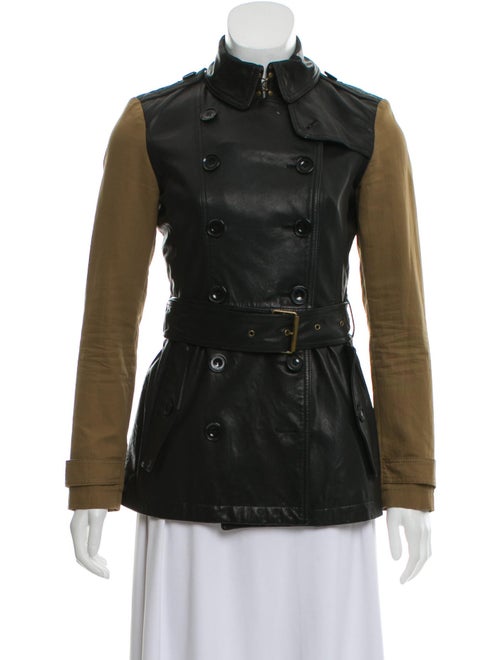 Burberry Brit Belted Leather Jacket Black