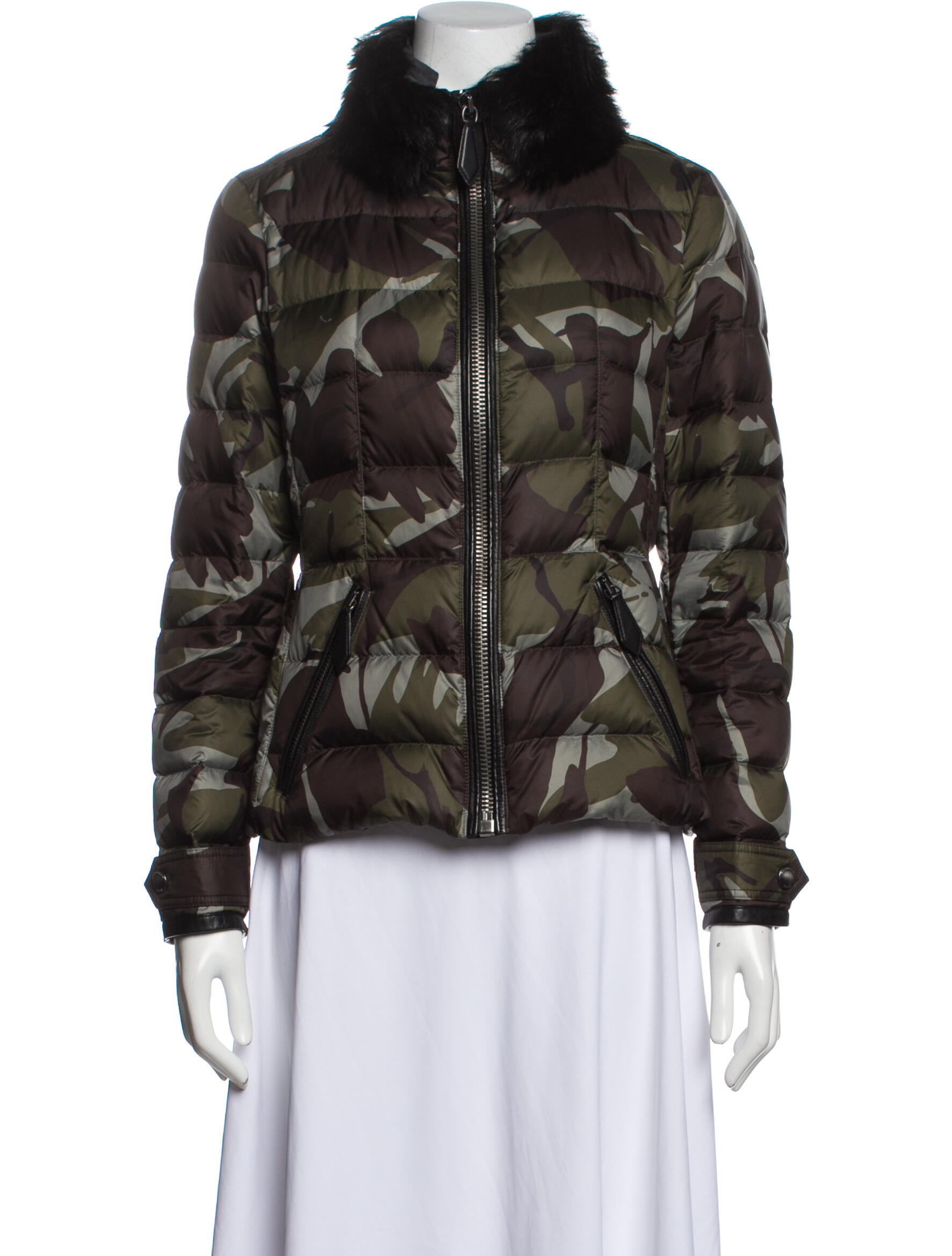 Burberry Brit Camouflage Print Down Coat