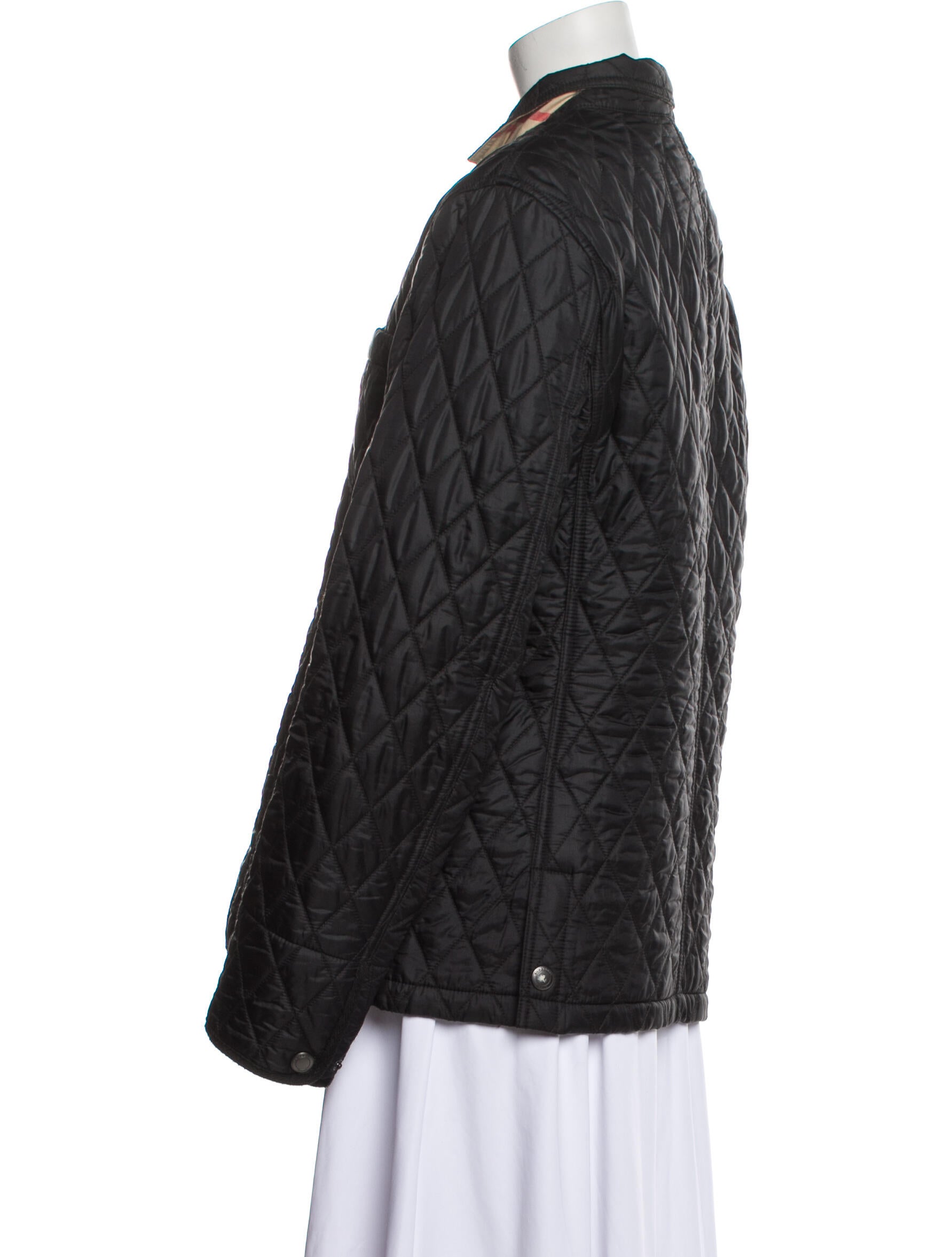 Burberry Brit Wool Patterned Jacket Black Jackets, Clothing