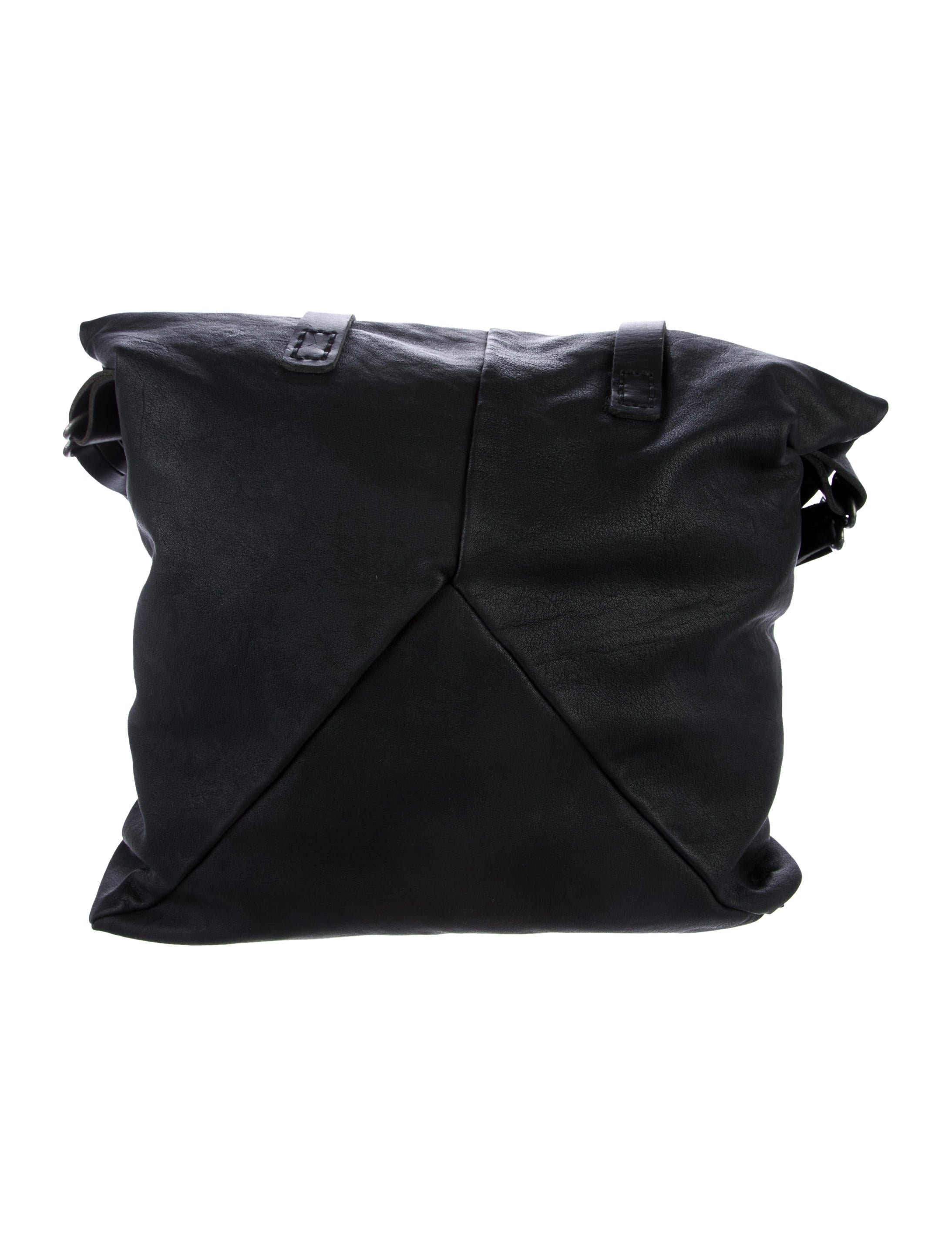 Boris Bidjan Saberi Fold-Over Leather Tote - Black Totes, Bags