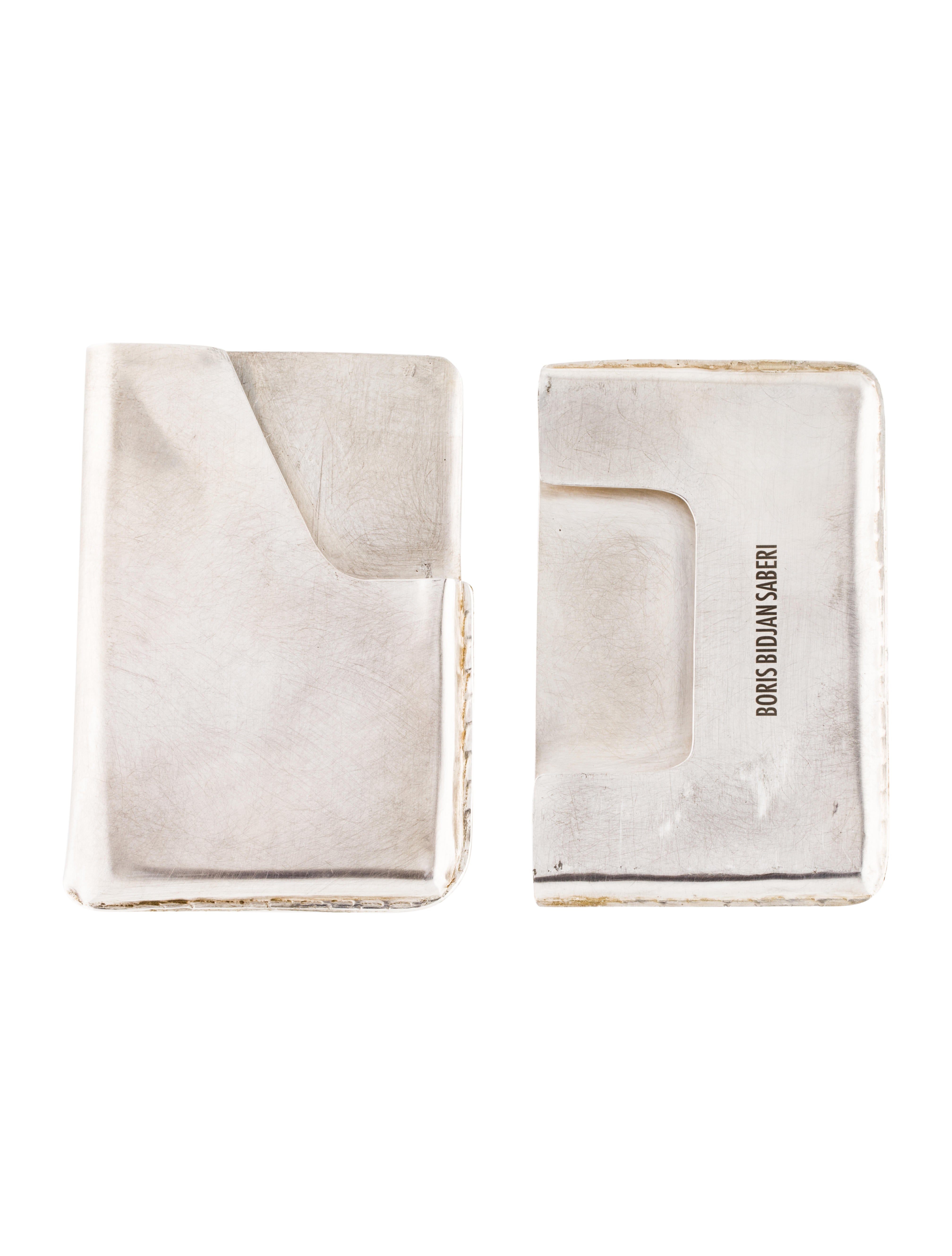 Boris Bidjan Saberi Silver Card Holder - Silver Wallets