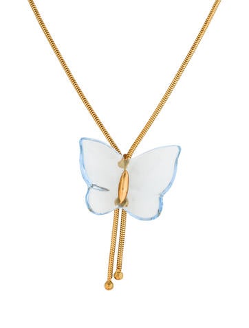 Baccarat 18K Crystal Butterfly Pendant Necklace