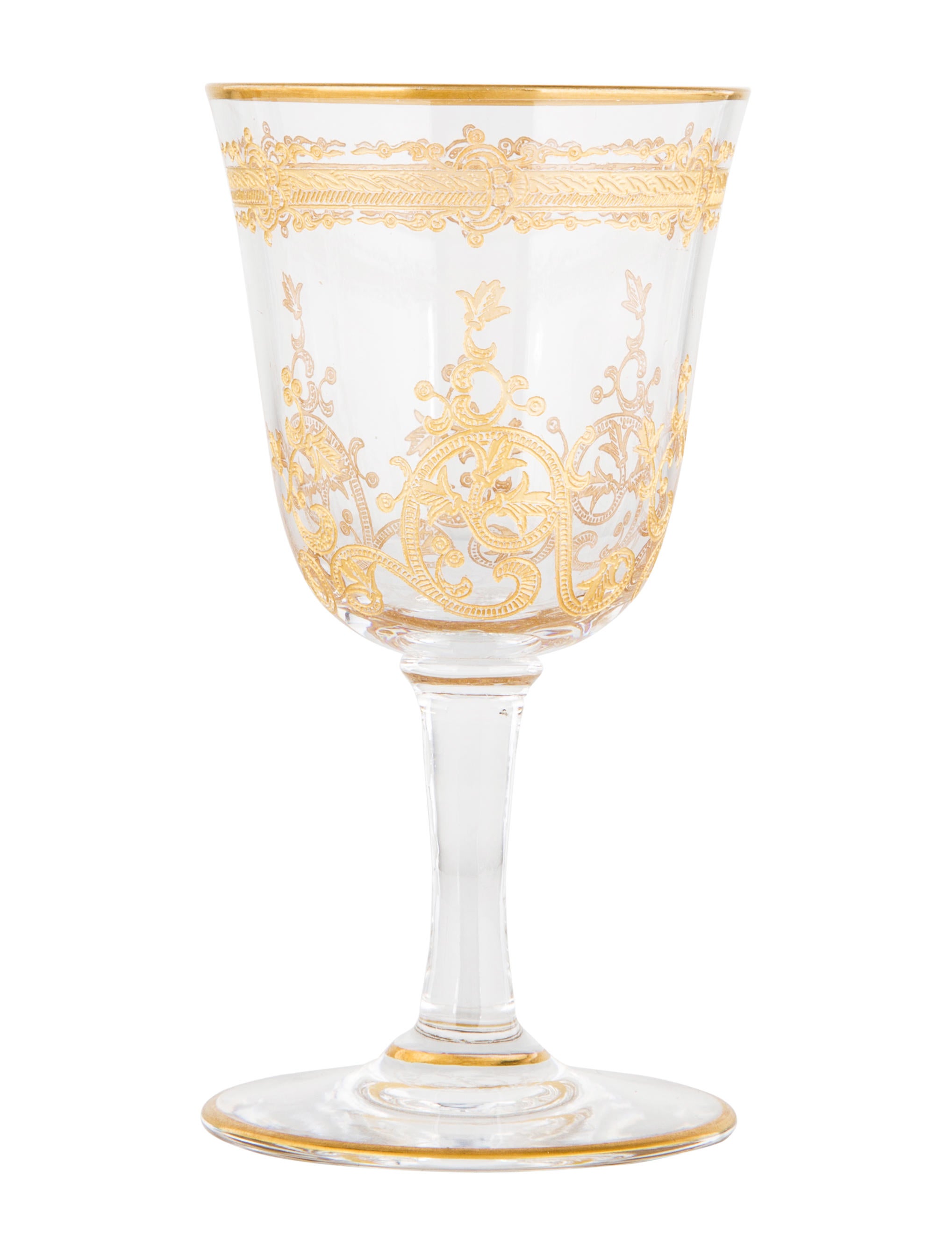 Baccarat Gilt Cordial Glasses Gold Drinkware & Barware, Tabletop
