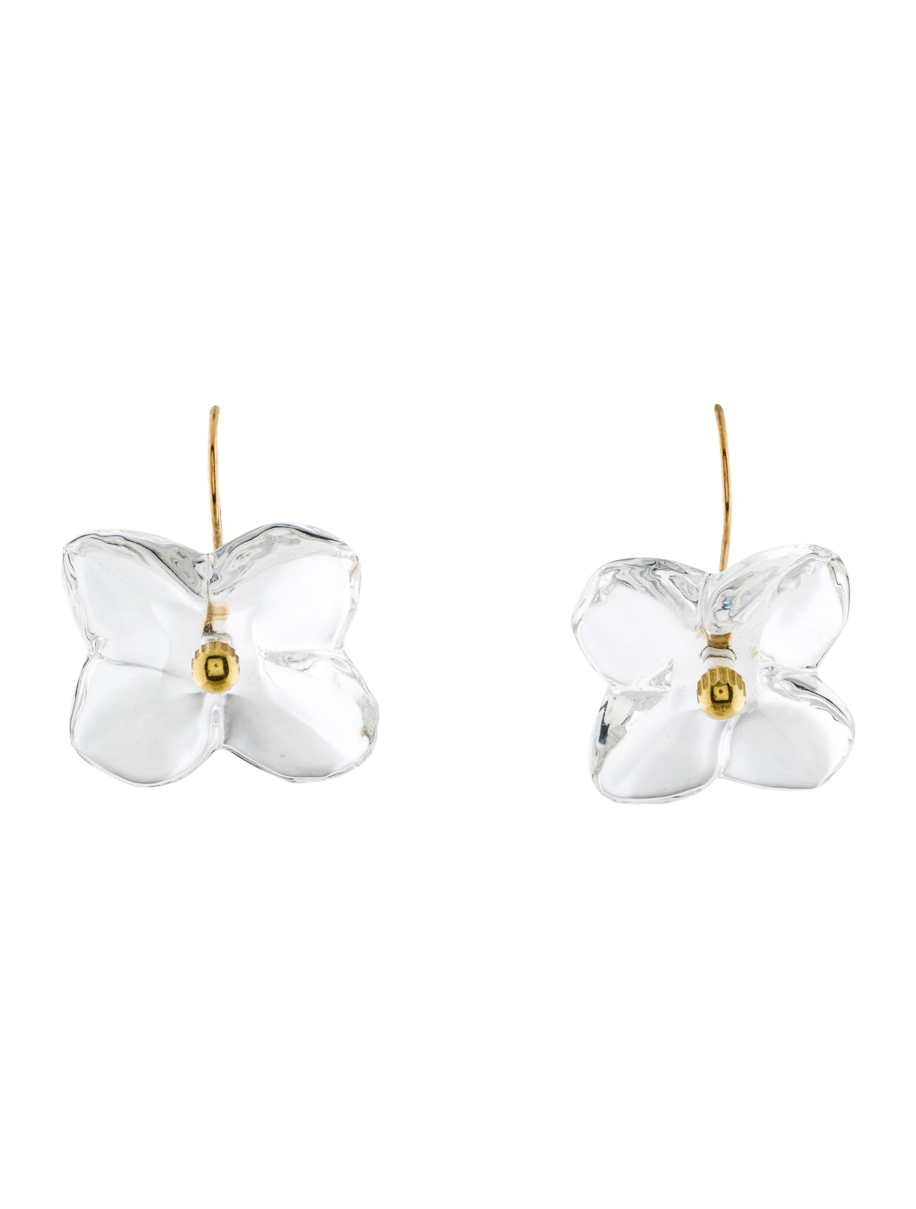 Baccarat Crystal Hortensia Flower Drop Earrings Baccarat Crystal Hortensia Flower Drop Earrings Bcc22744 The Realreal