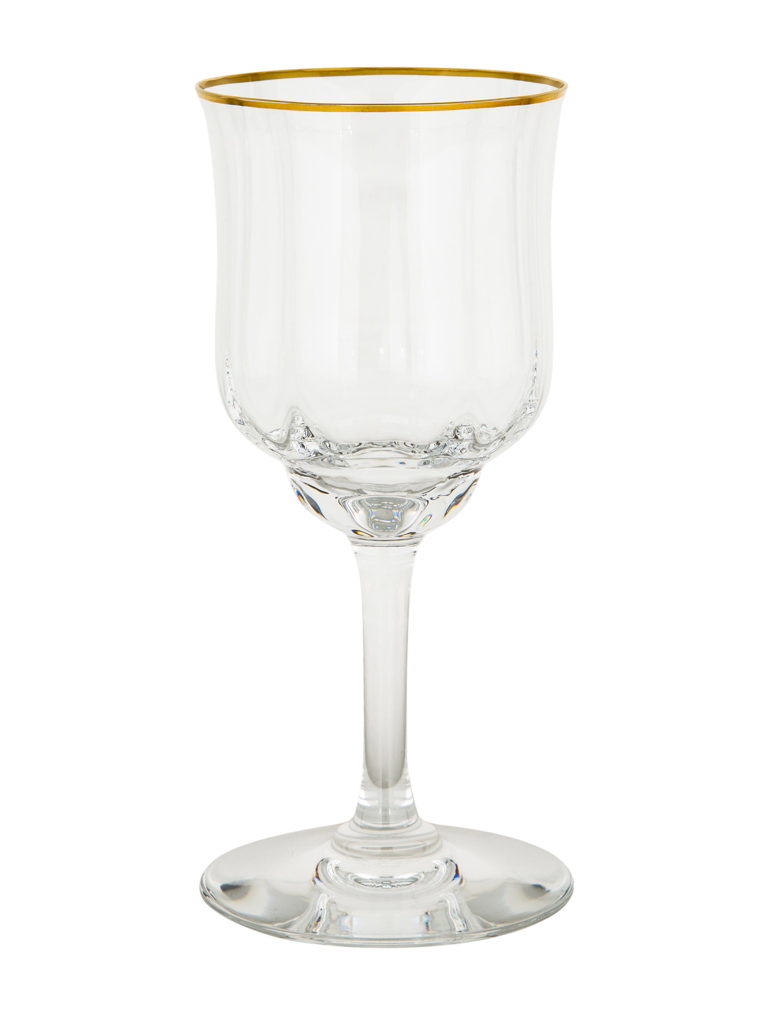 Baccarat Capri Gold Claret Wine Glasses Tabletop And Kitchen