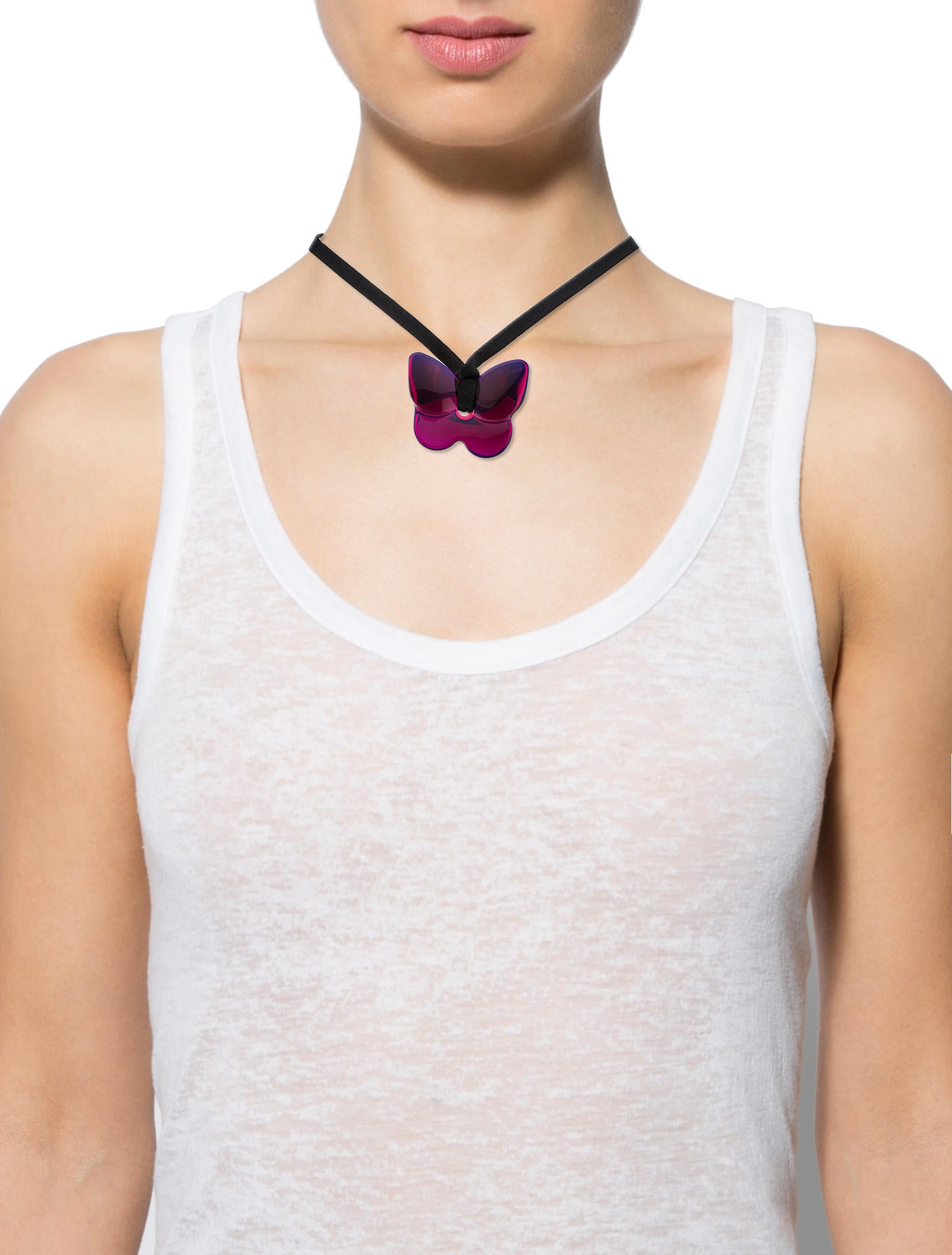 Baccarat Crystal Psychedelic Butterfly Necklace