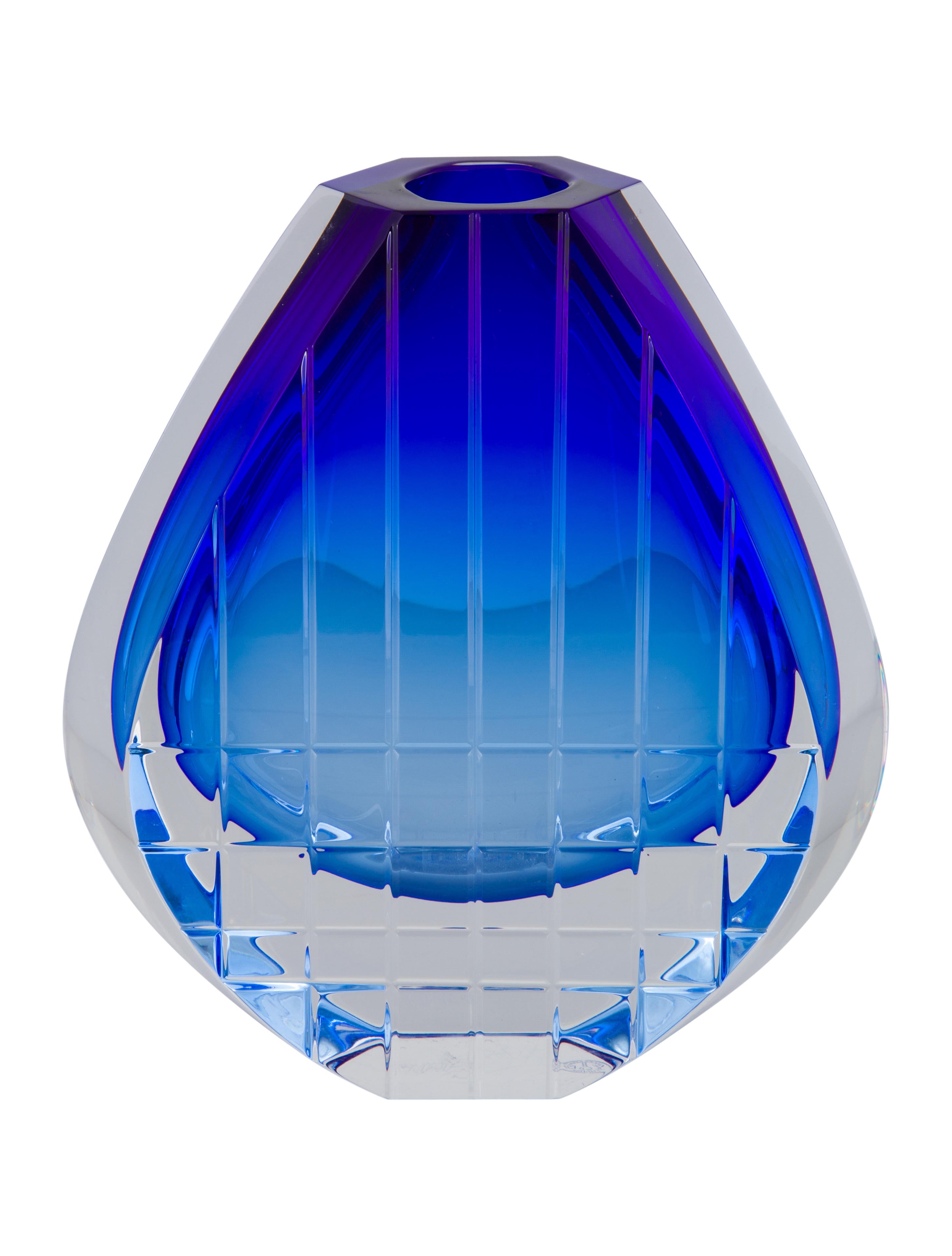 Baccarat Neptune Vase - Blue Decorative Accents, Decor