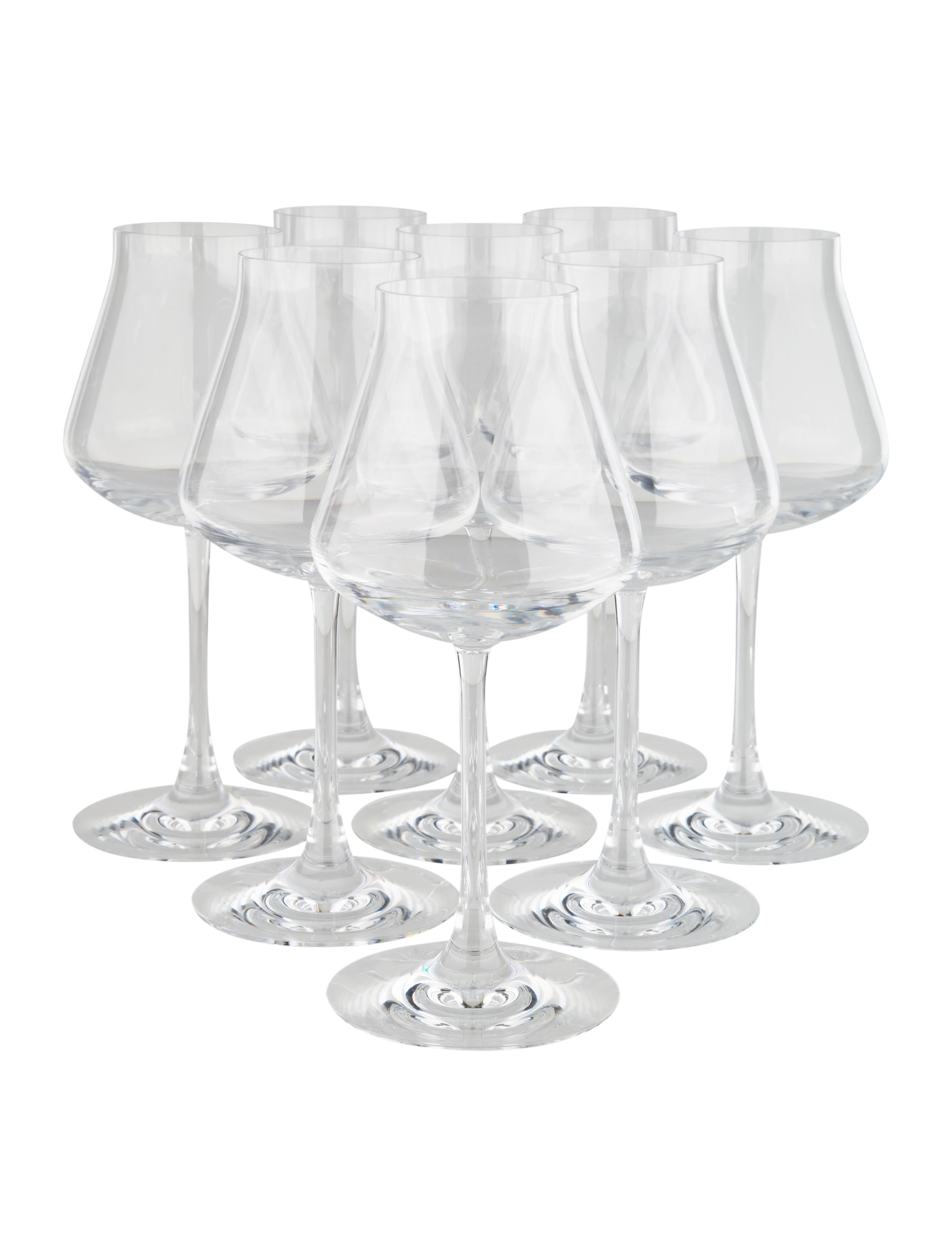 Baccarat Set of 8 Chateau Crystal Wine Glasses Tabletop & Kitchen