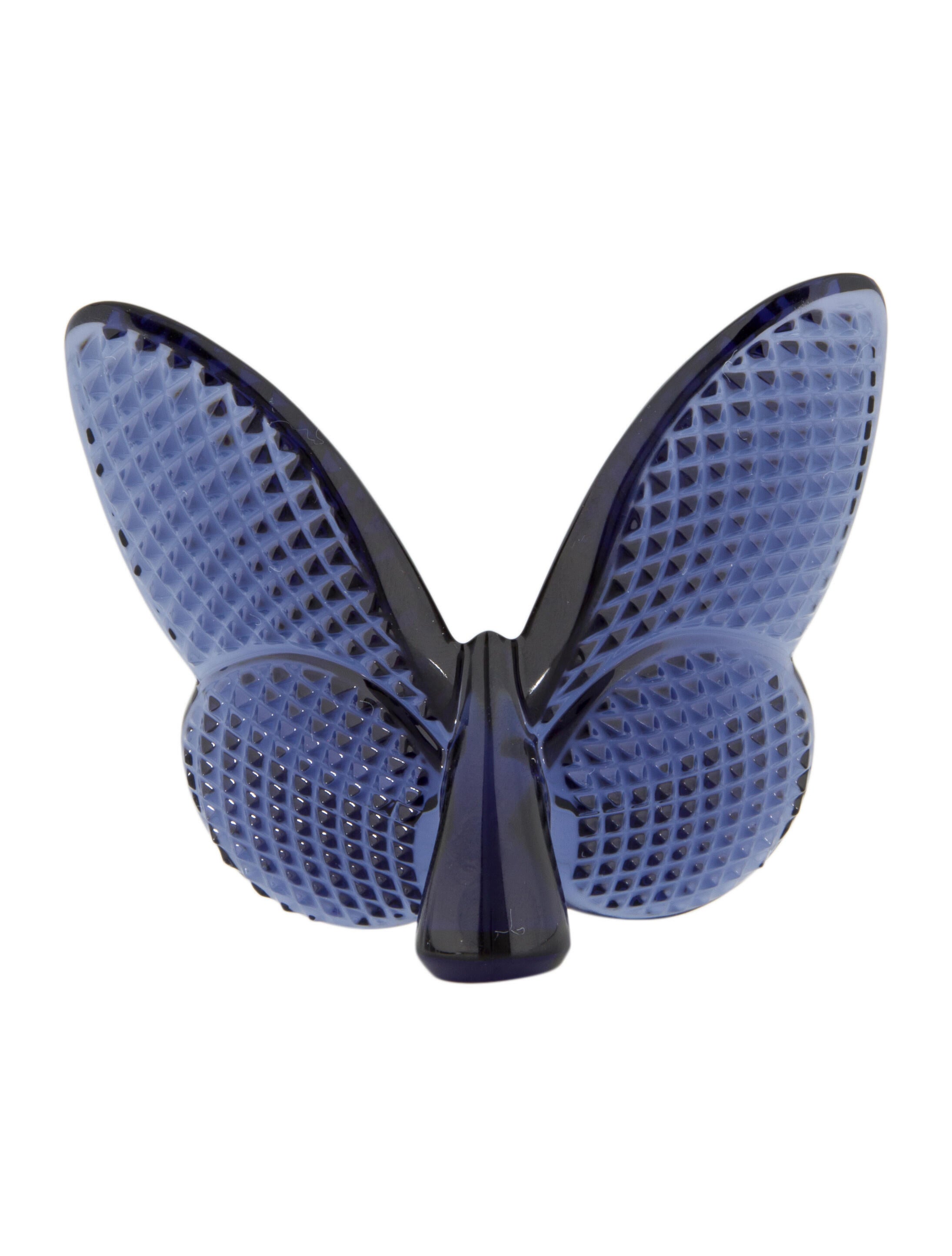 Baccarat Papillon Lucky Diamond Butterfly Figurine Blue Decorative