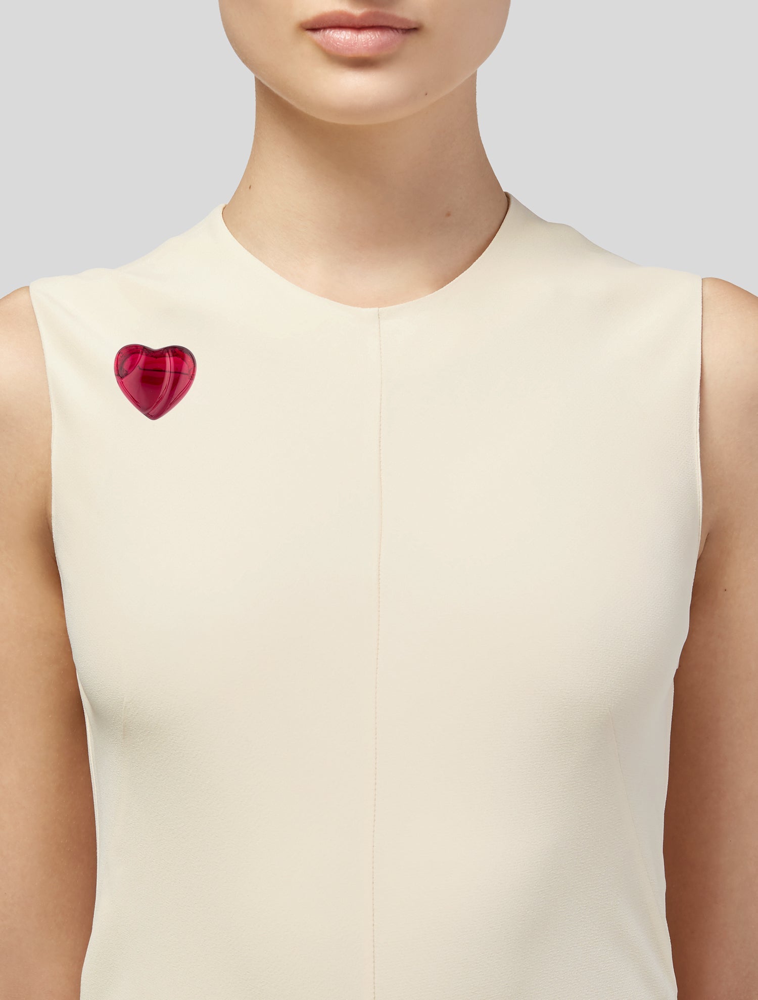 Baccarat Crystal Heart Brooch