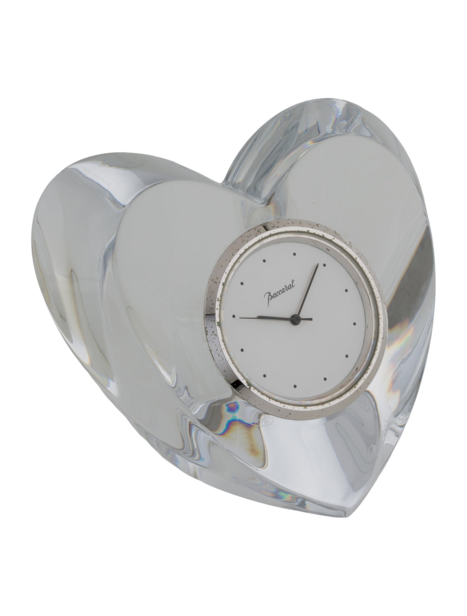 Baccarat Crystal Heart Desk Clock