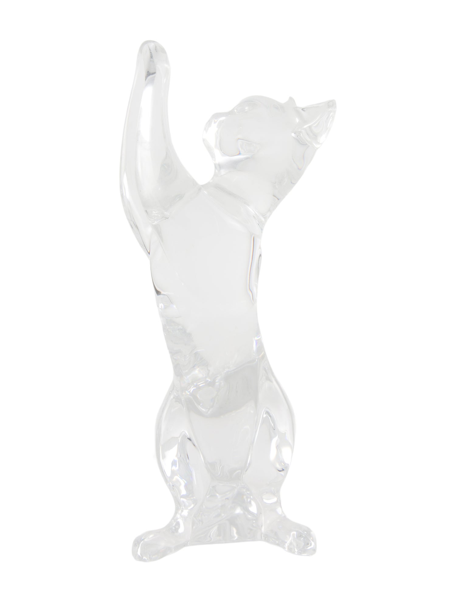 Baccarat Playful Cat Crystal Figurine