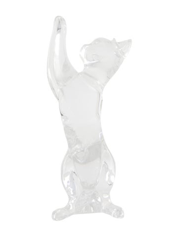 Baccarat Decorative Accents Playful Cat Crystal Figurine