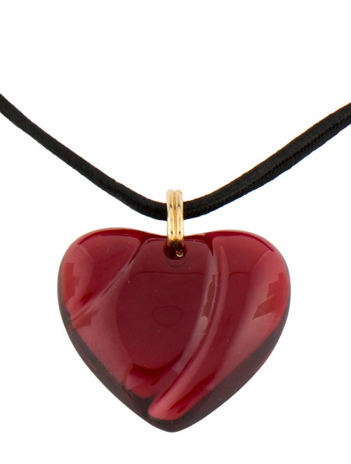 Baccarat Crystal Heart Pendant Necklace
