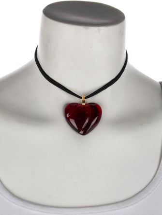 Baccarat Crystal Heart Pendant Necklace